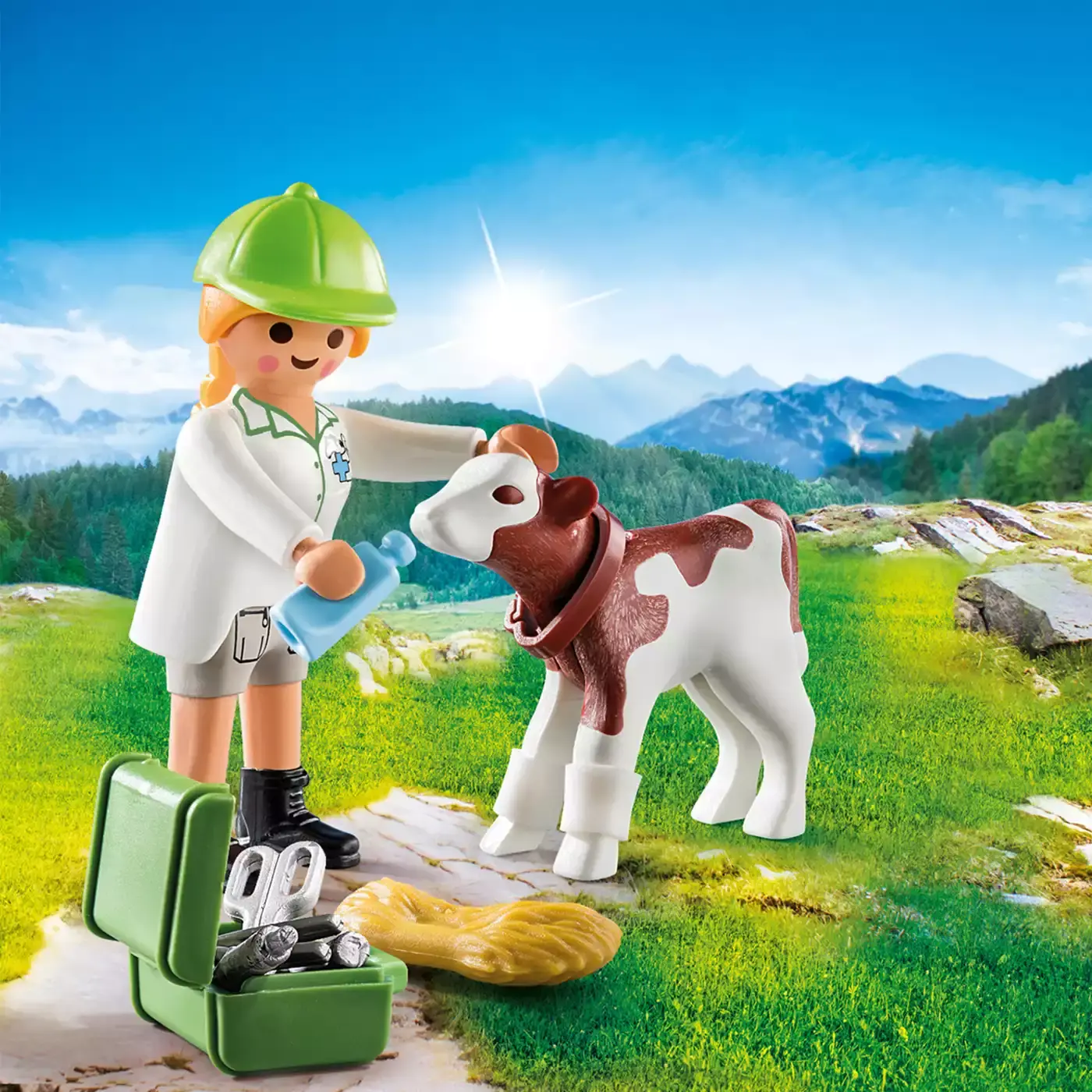 Tierärztin mit Kälbchen 70252 playmobil 2000578637101 3