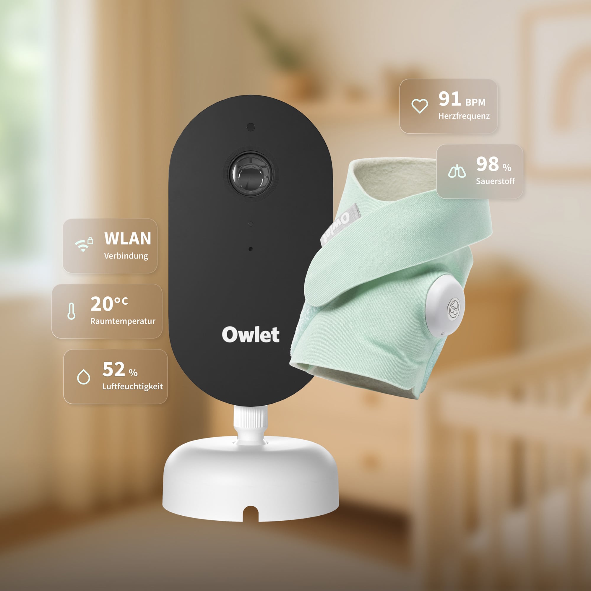 Produkte, Owlet, Grün – Produktansicht