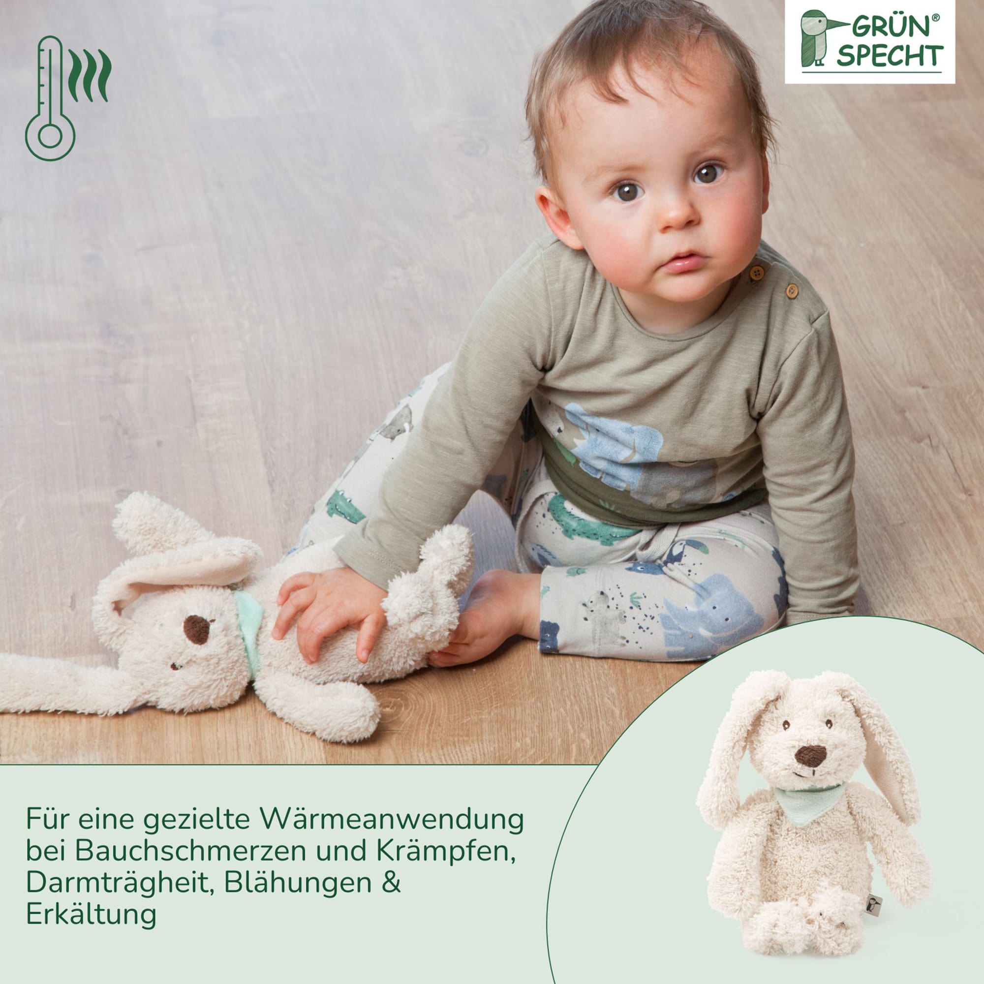 Wärmekissen & -flaschen, GRÜNSPECHT, Beige – Besonderheit: Einschlafhilfe und Tröster in Einem