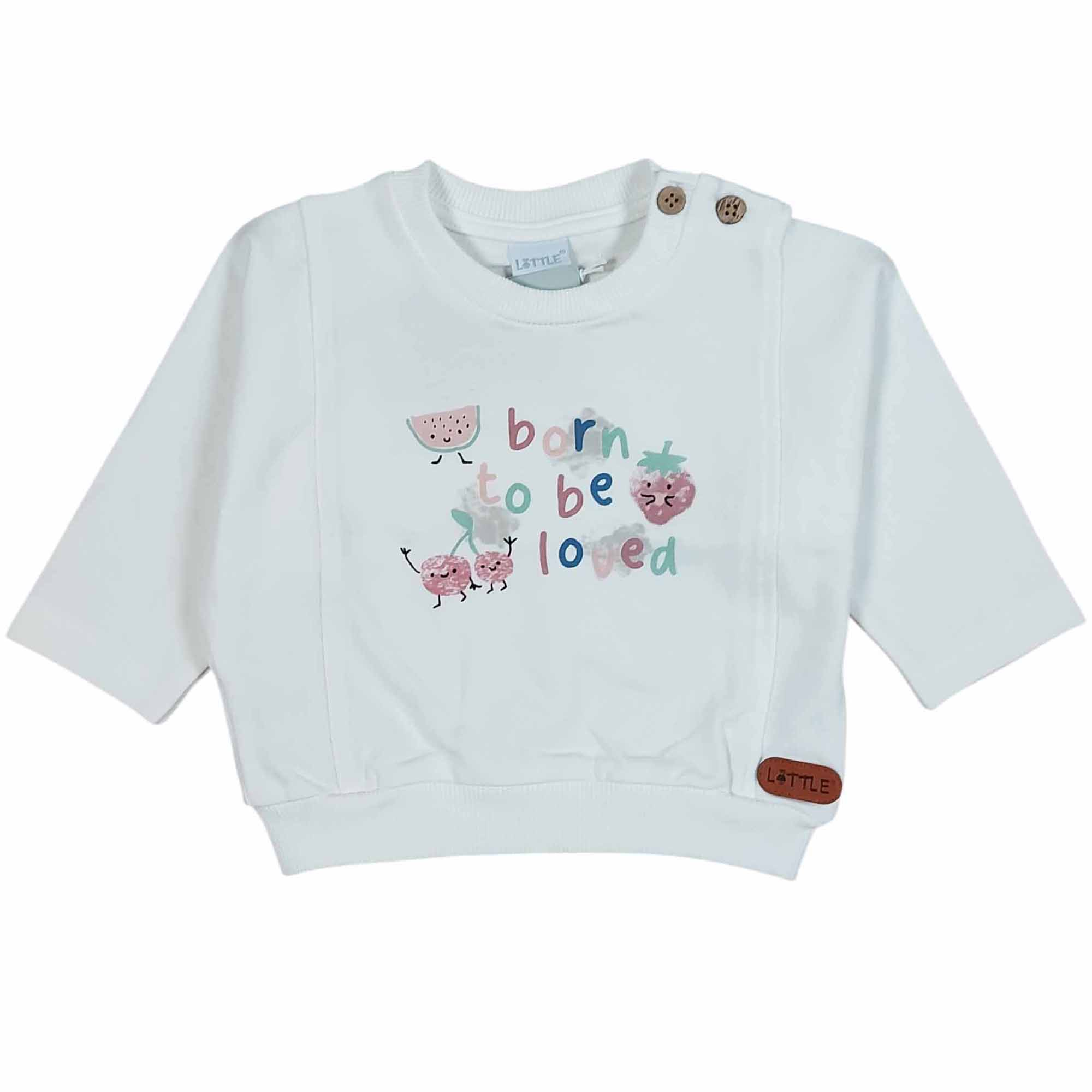 Pullover & Sweatshirts, LITTLE, Weiß – Besonderheit: aus 95% Baumwolle