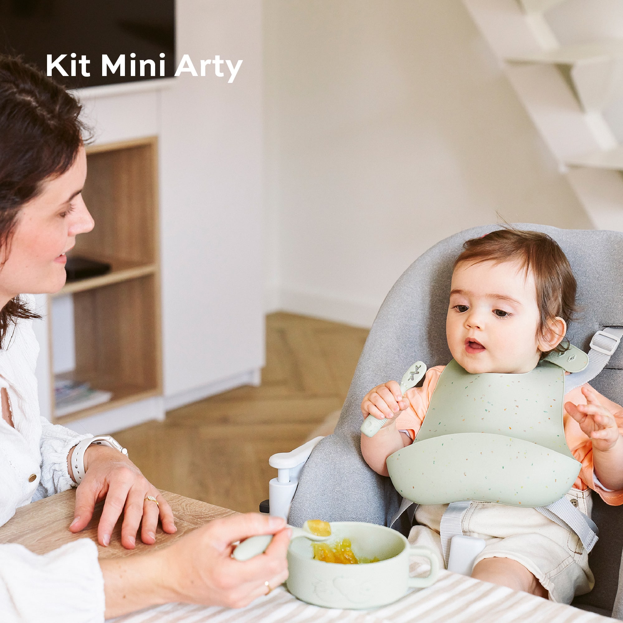 Besteck & Geschirr, babymoov, Grün – Besonderheit: 4 Accessoires für den Start in die Beikost
