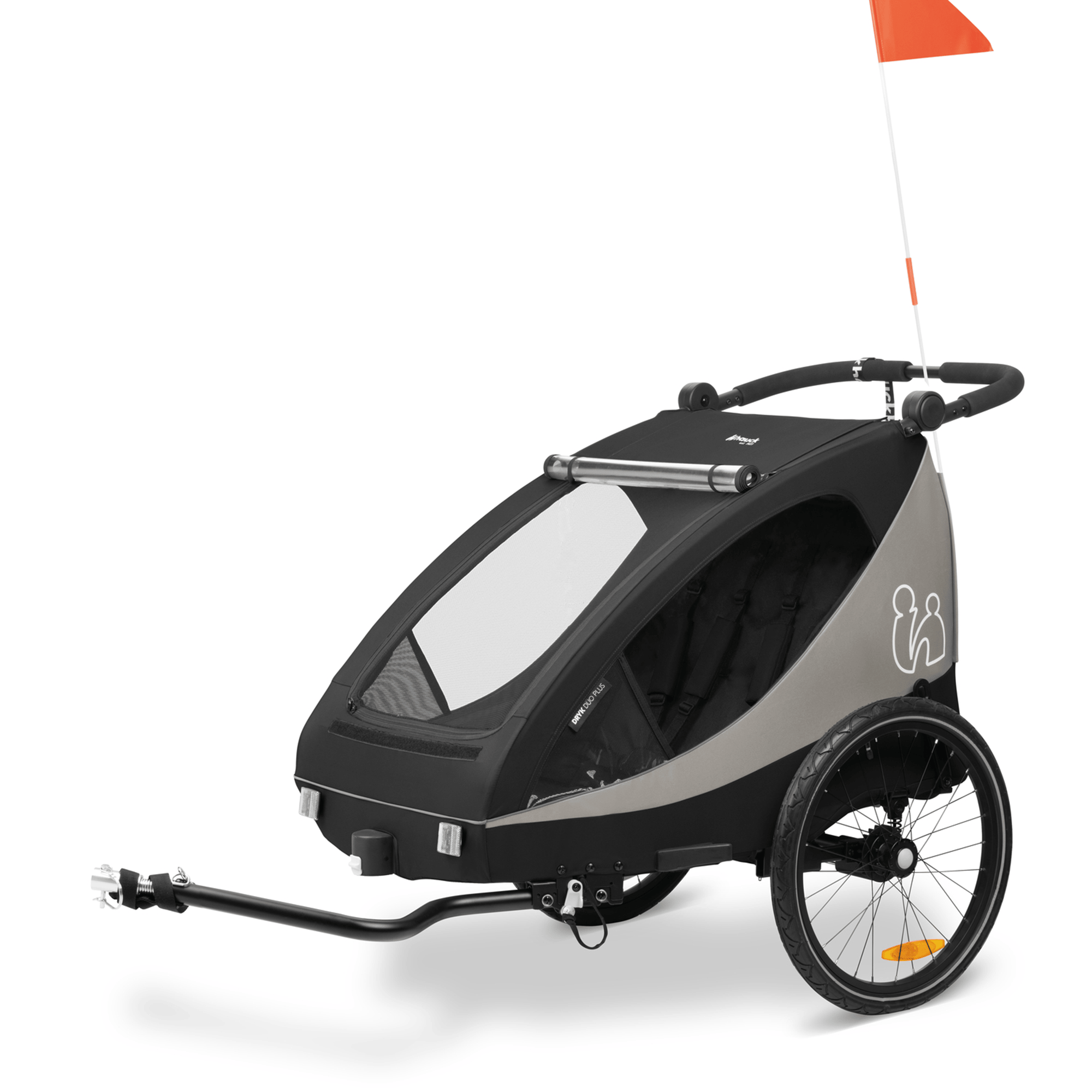 Fahrradanhänger, hauck, Schwarz – Besonderheit: 2in1 Fahrradanhänger/Buggy für ein bis zwei Kinder 