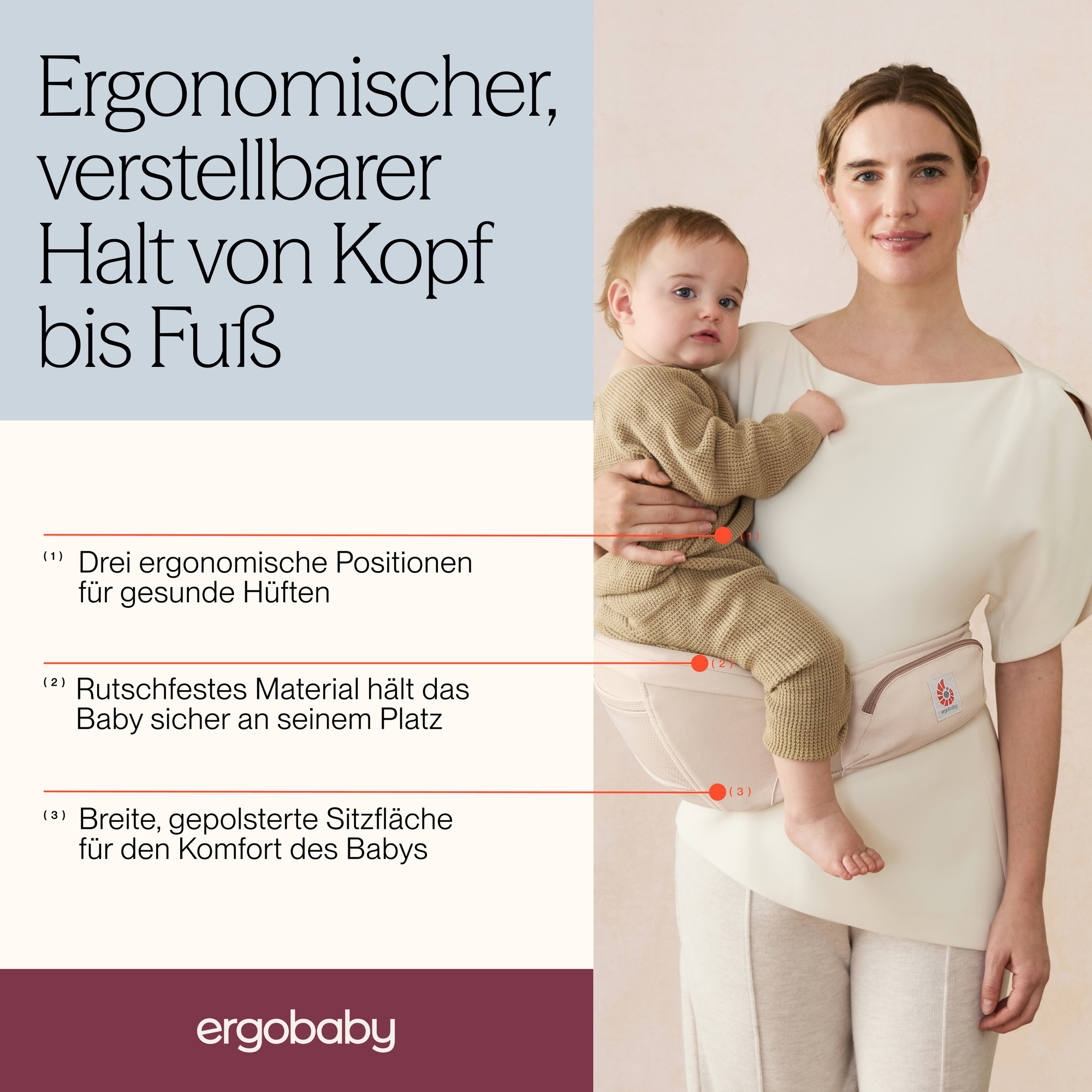 Hüfttragen, ERGObaby, Beige – Produktansicht