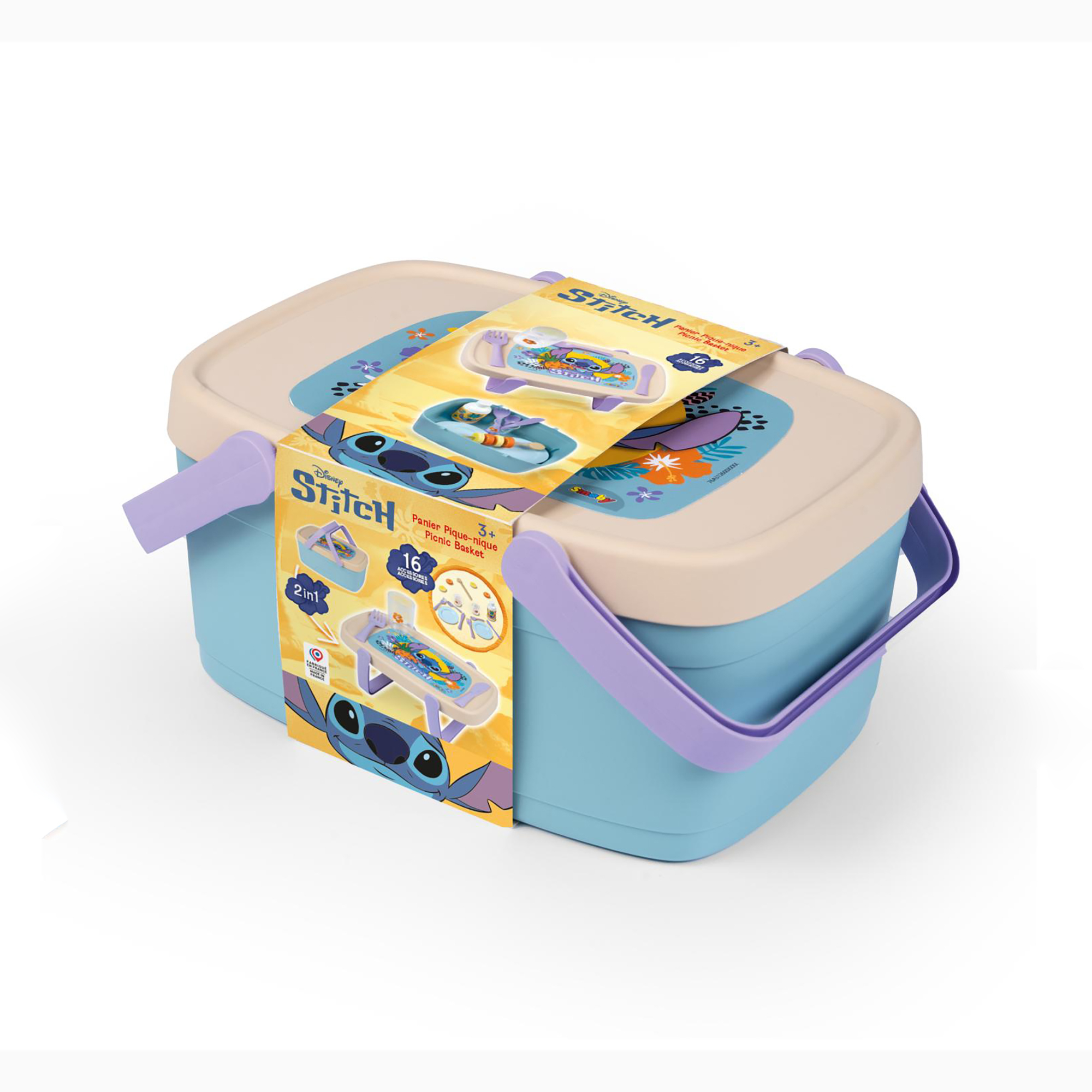 Kinderküche, Smoby, Blau – Besonderheit: mit zwei Geschirrsets, Besteck, Gläsern, Obstspieß und Saftflasche