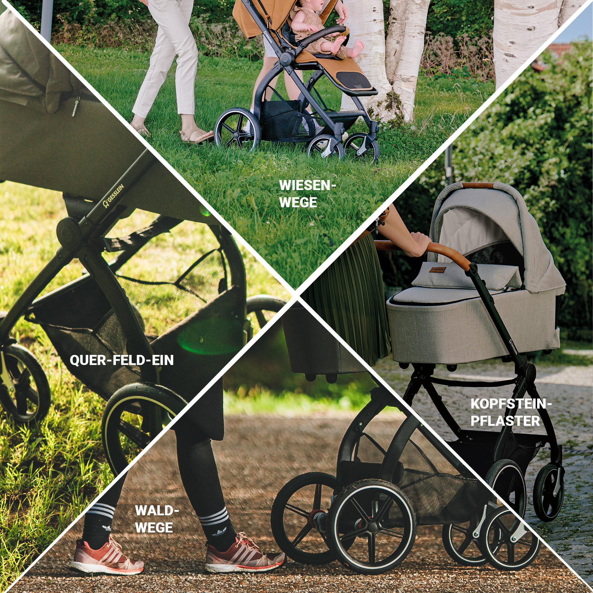 Kombi-Kinderwagen, GESSLEIN, Grün – Produktansicht