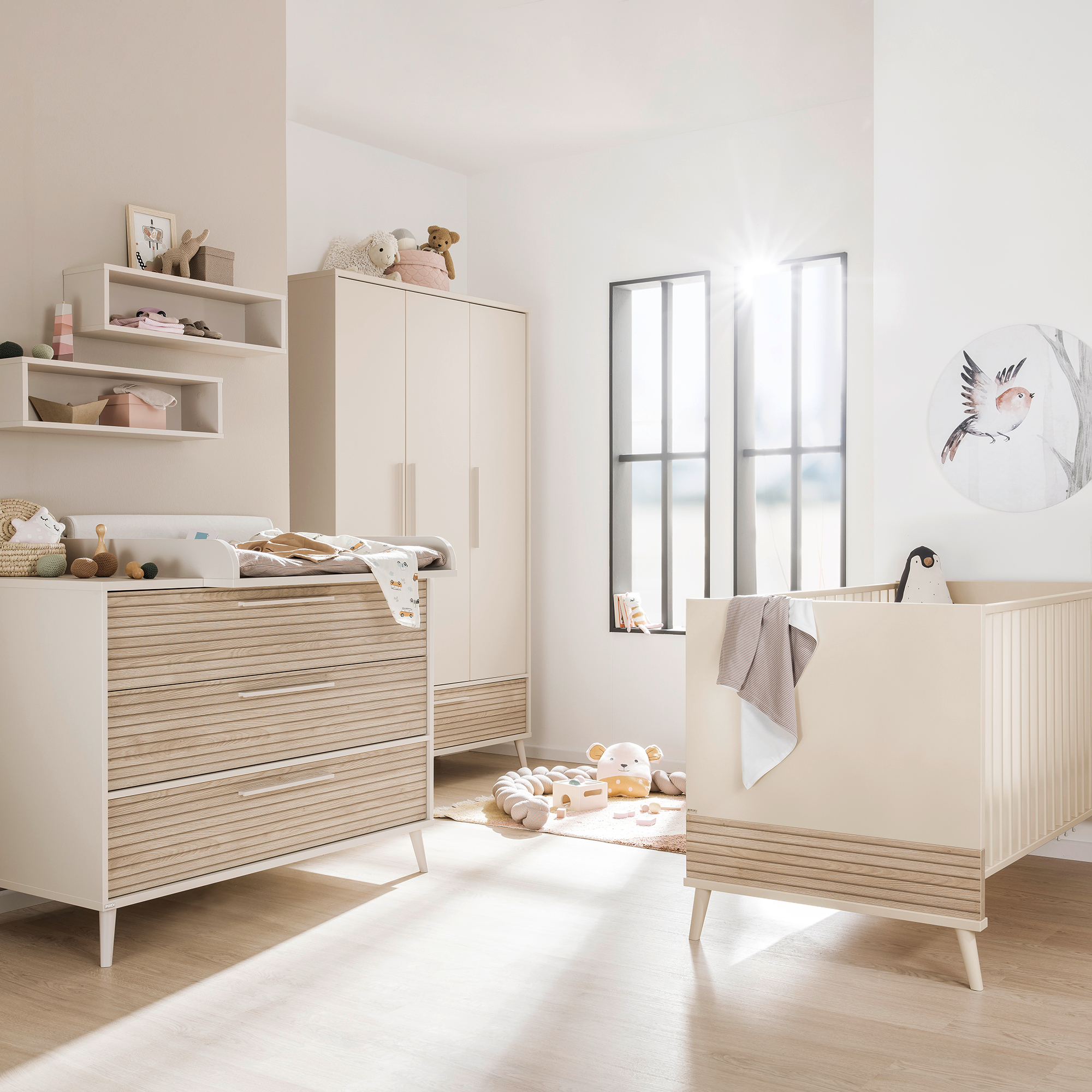 Wickelkommoden, PAIDI, Beige – Besonderheit: Kommode mit drei Schubkästen