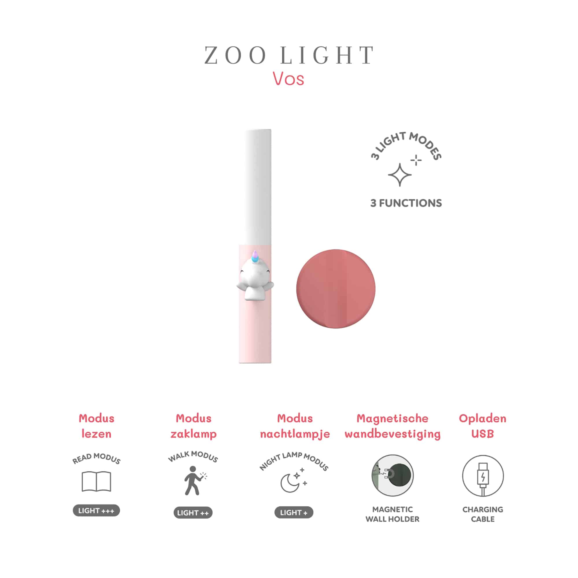 Nachtlichter, ZOOFAMILY, Weiß – Produktansicht