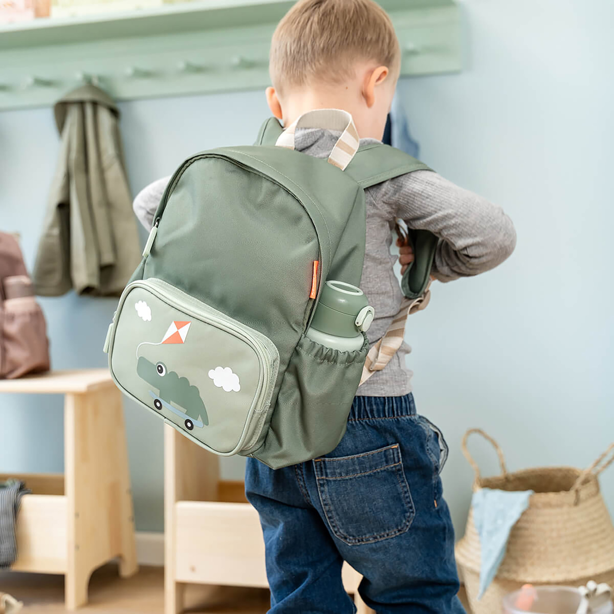 Kinderrucksäcke, done by deer, Grün – Besonderheit: mit gepolstertem Rücken