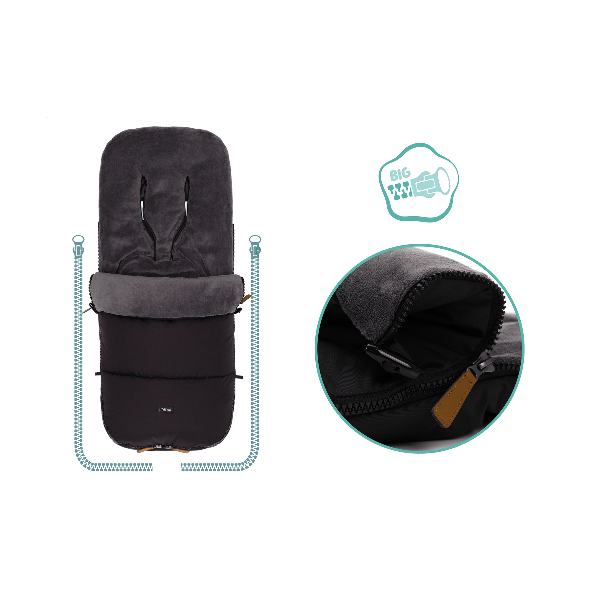 Fußsäcke & Decken, LITTLE ONE, Schwarz – Produktansicht