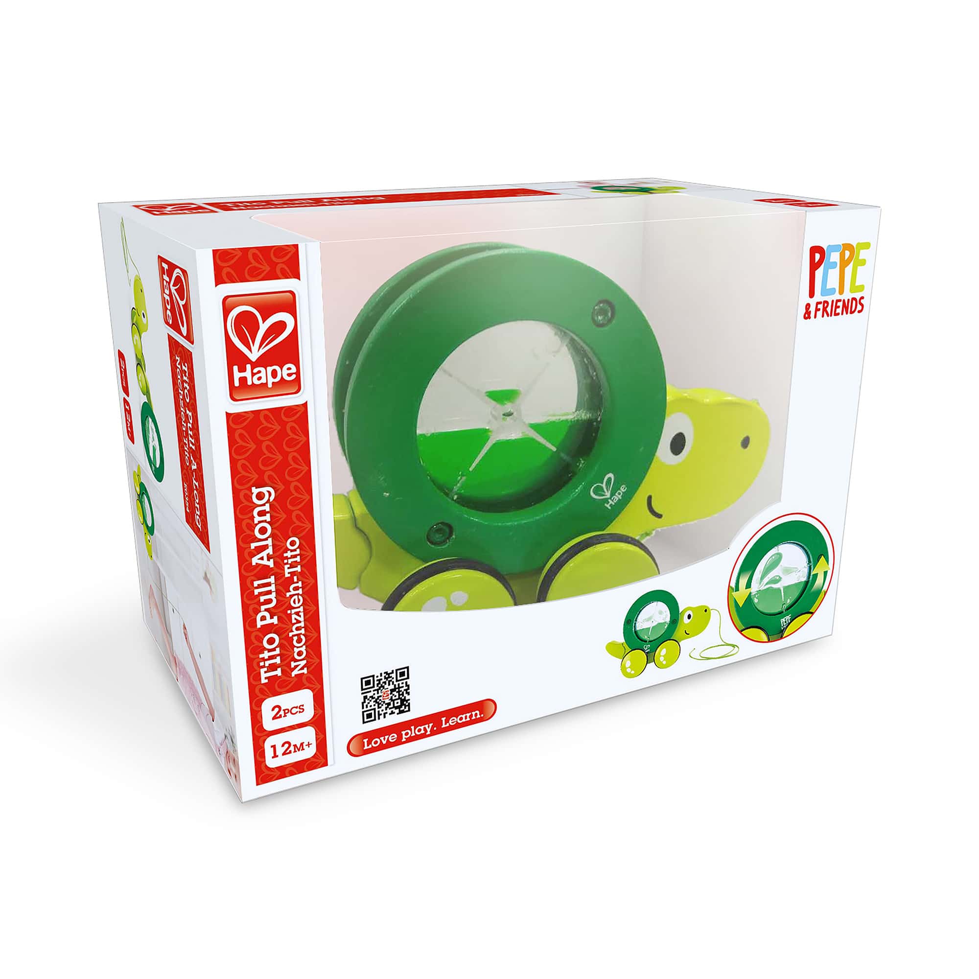 Nachziehtiere, Hape, Grün – Produktansicht