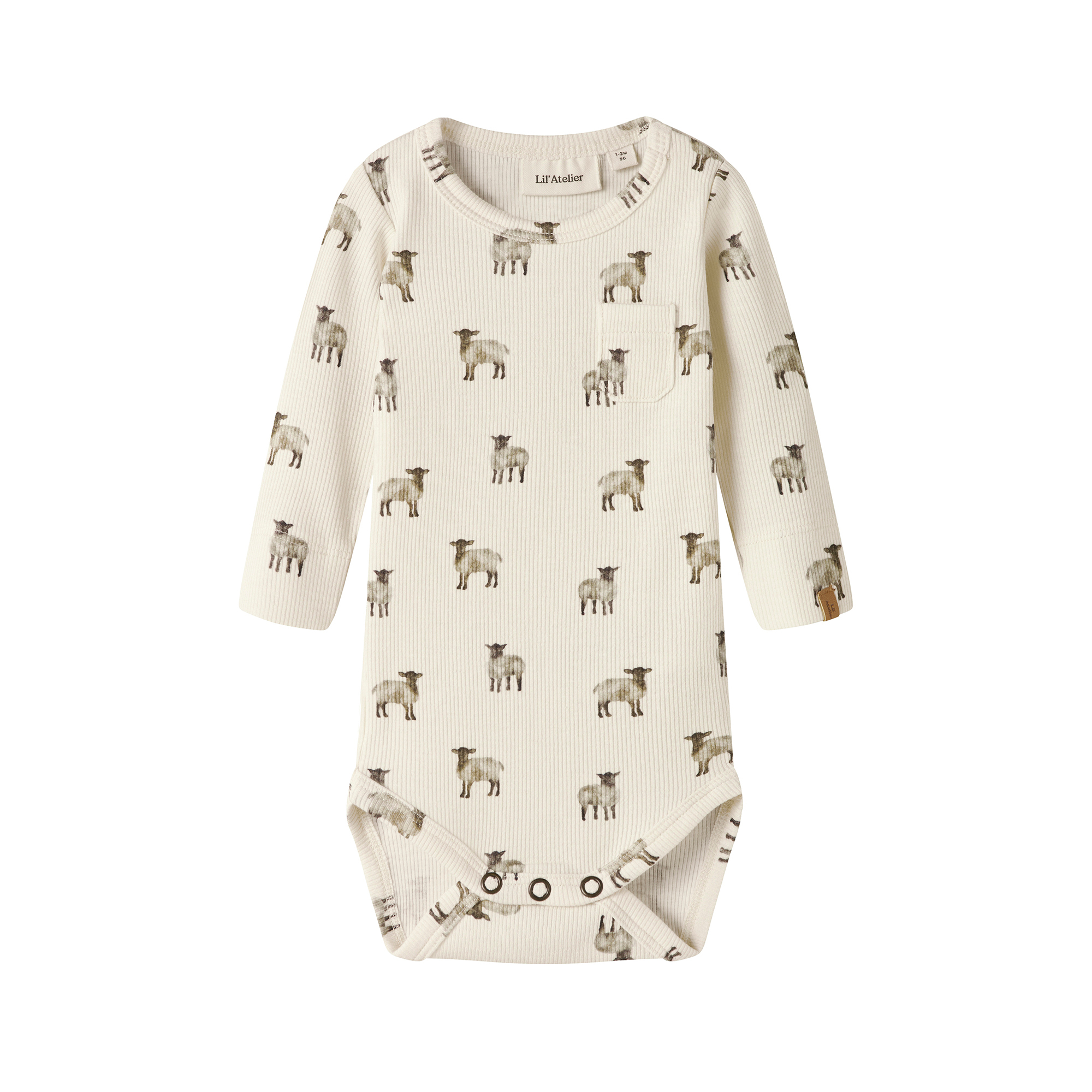 Langarmbodys, Lil' Atelier, Beige – Produktansicht