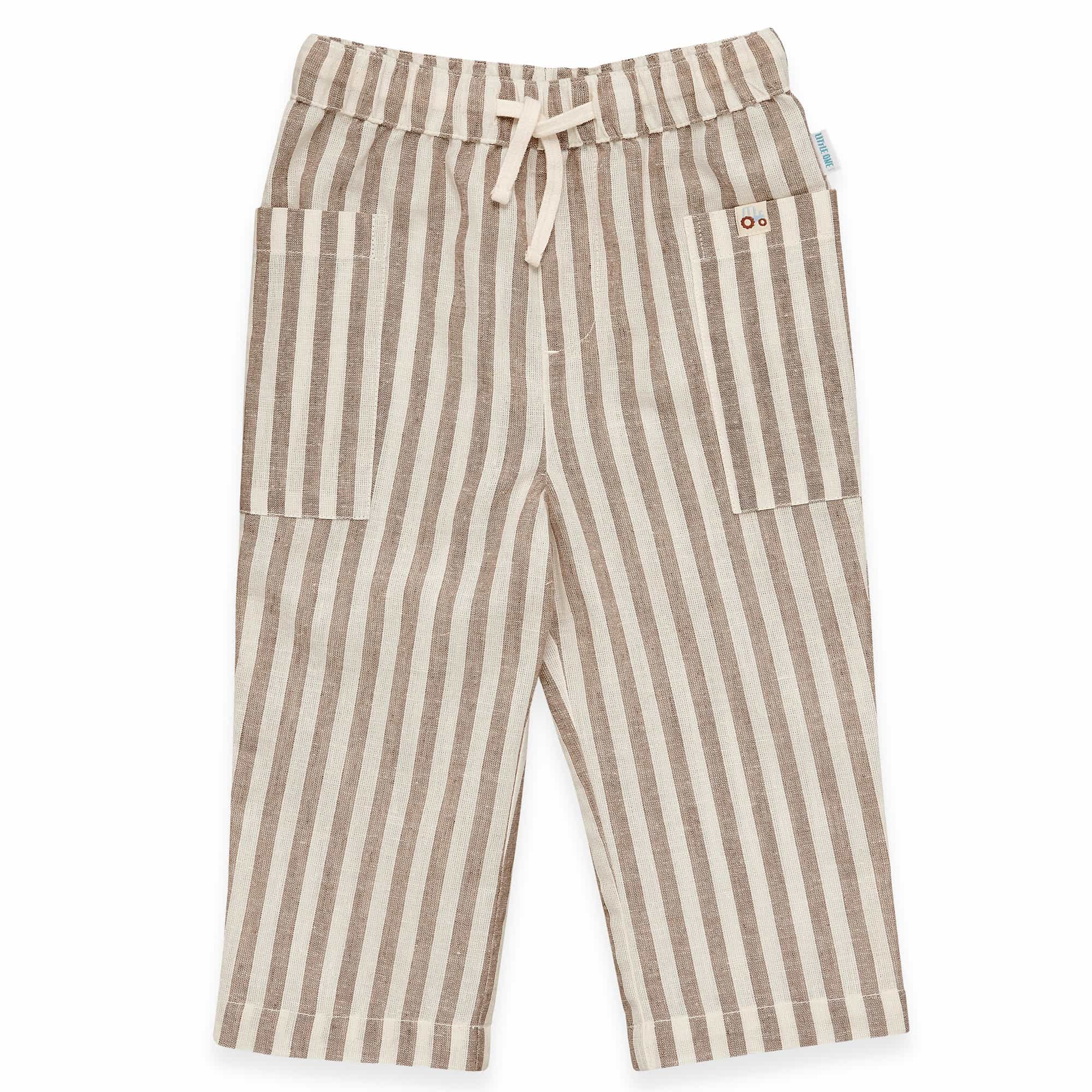 Lange Hosen, LITTLE ONE, Braun – Besonderheit: aus 75% Baumwolle und 25% Leinen