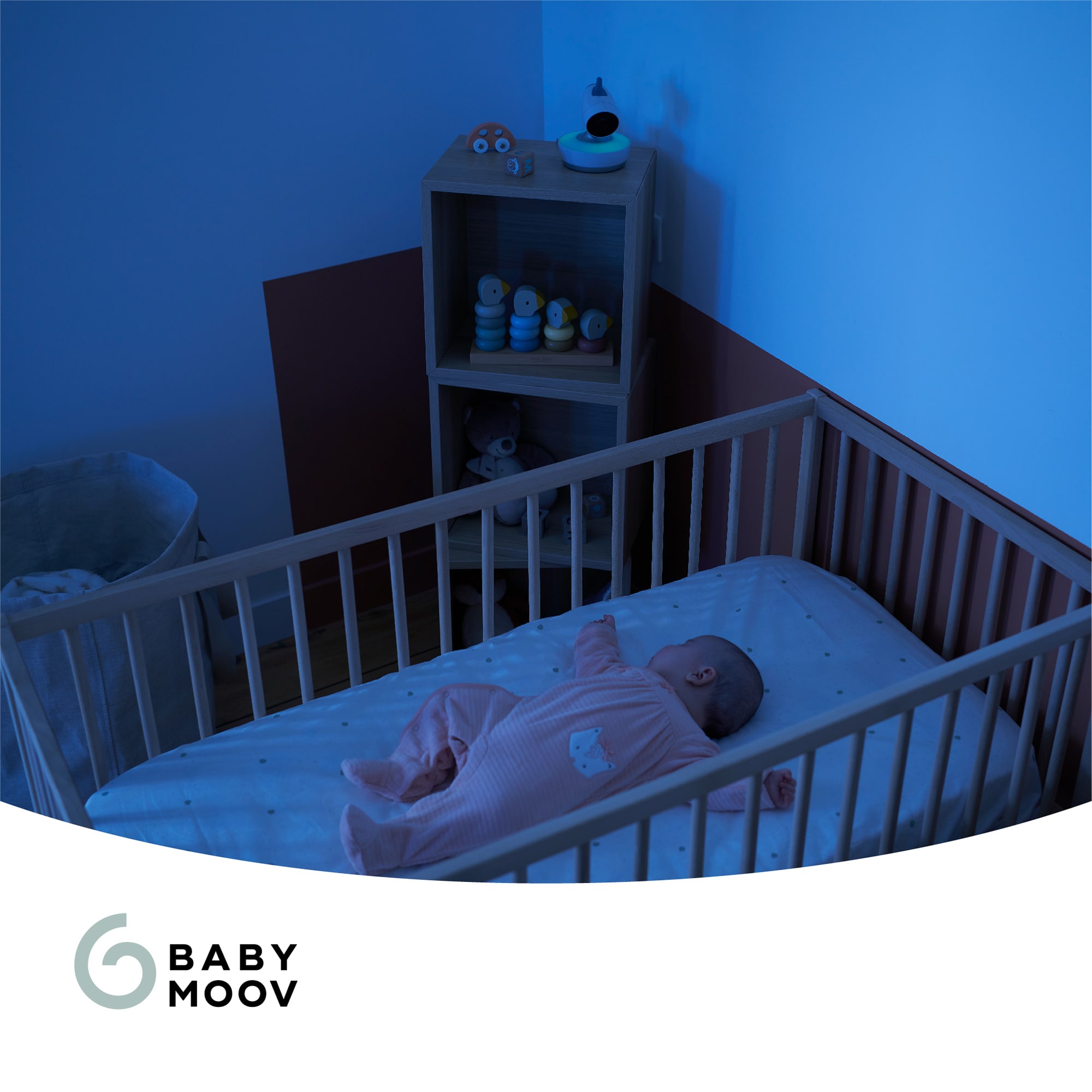 Video Babyphone, babymoov, Weiß – Besonderheit: Neigung und Drehung um 360°