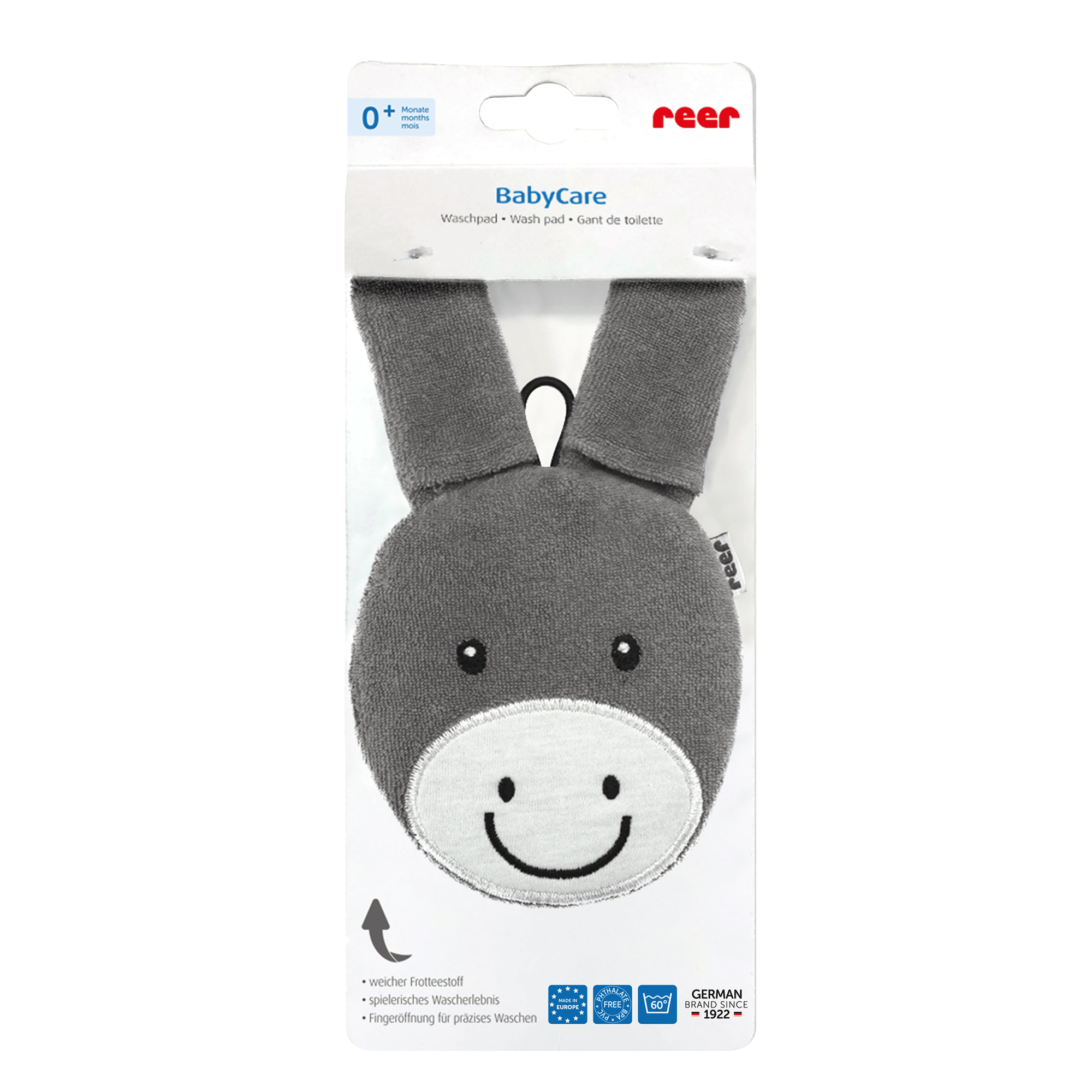 Waschlappen, reer, Grau – Produktansicht
