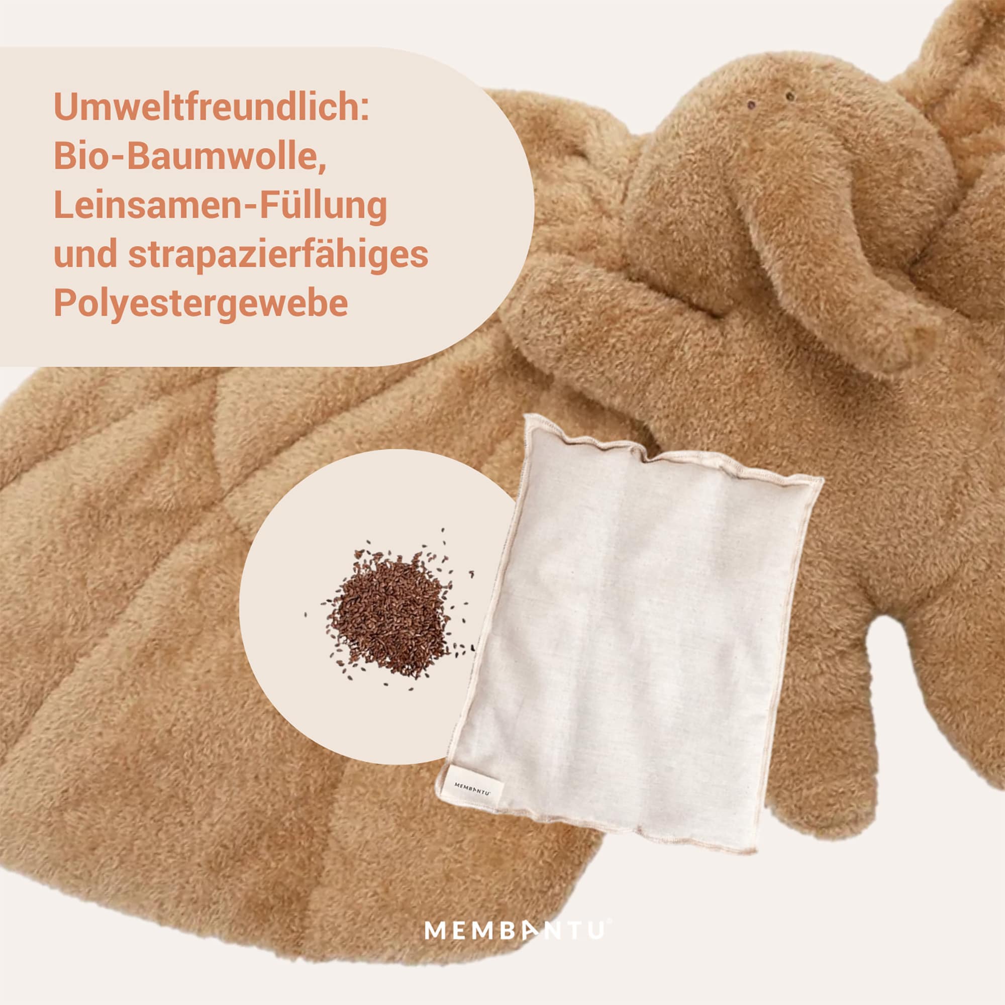 Kuscheltiere Elefanten, MEMBANTU, Grau – Produktansicht