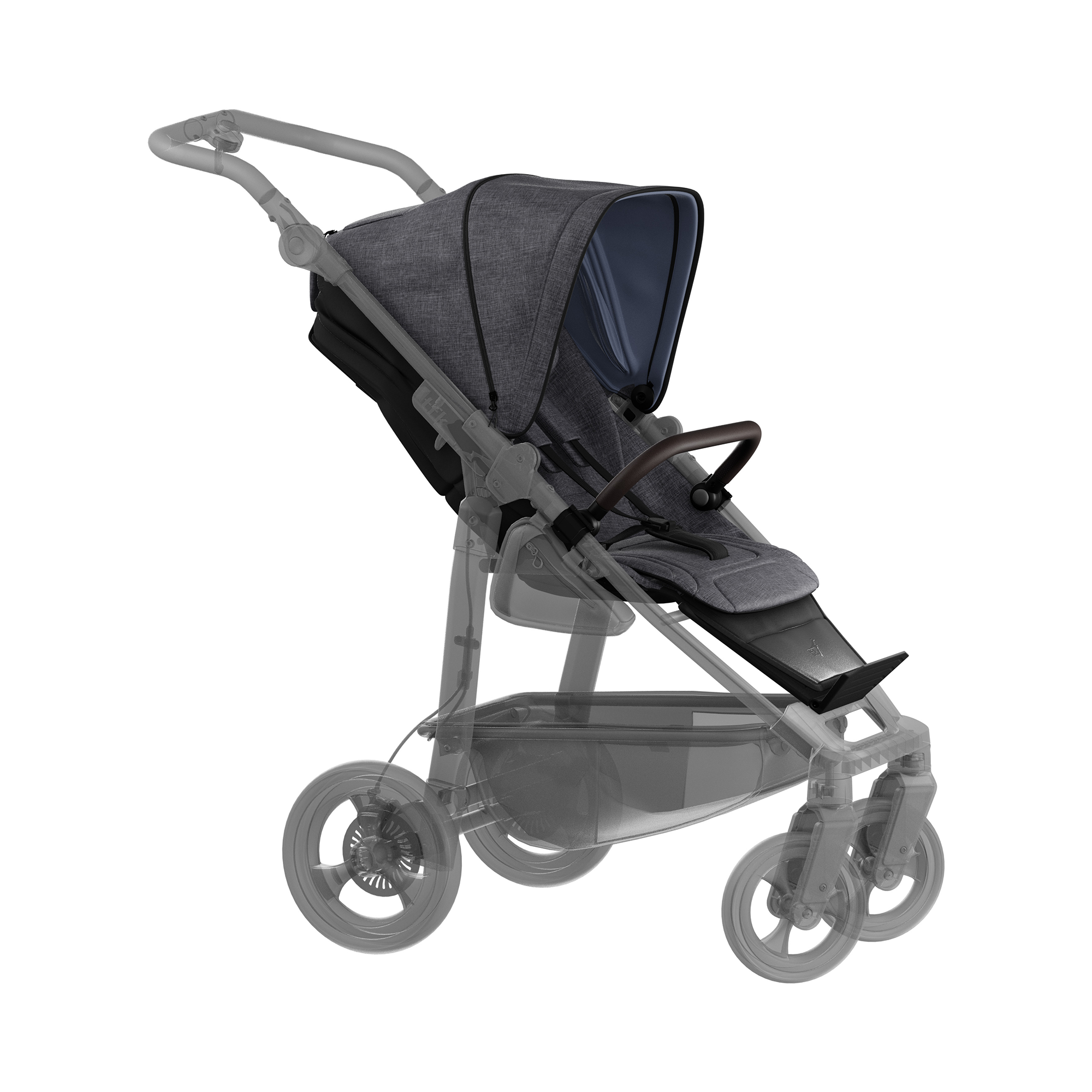 Sportsitze, TFK, Grau – Besonderheit: komfortabler und atmungsaktiver XXL Sitz für tfk pro, mono 3 oder mono 4 Kombi-Kinderwagen