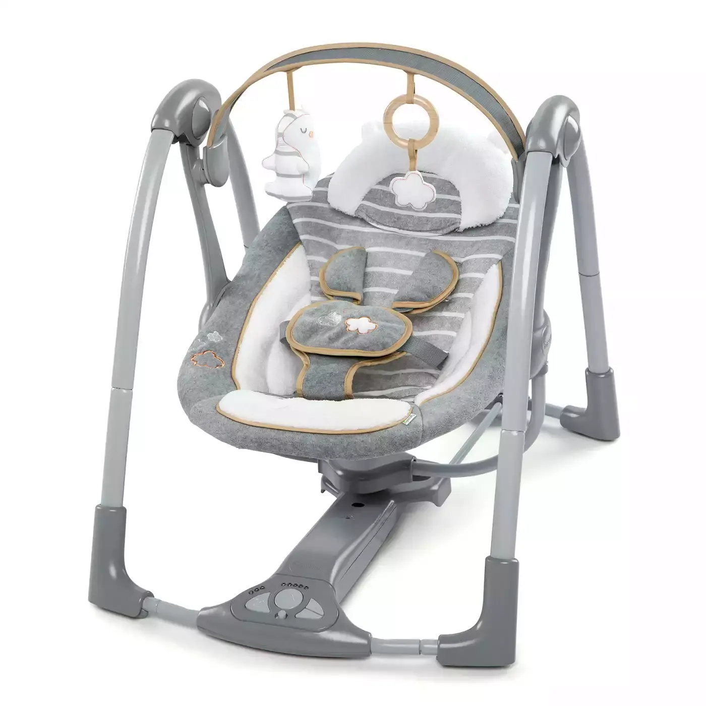 ingenuity Schaukel Swing n Go Portable Swing Bella Teddy in Grau BabyOne