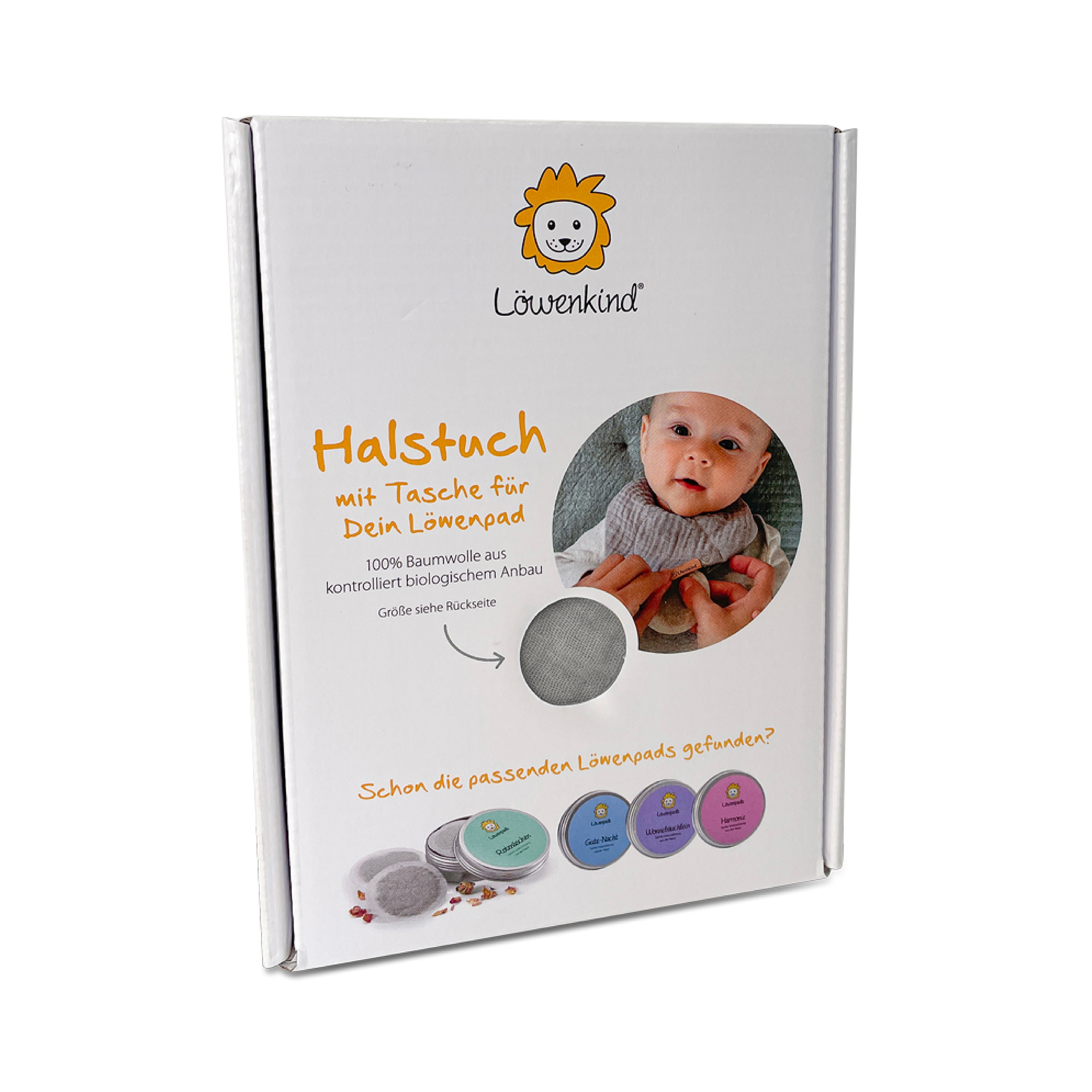 Dreieckstücher & Halstücher, Löwenkind, Grau – Produktansicht