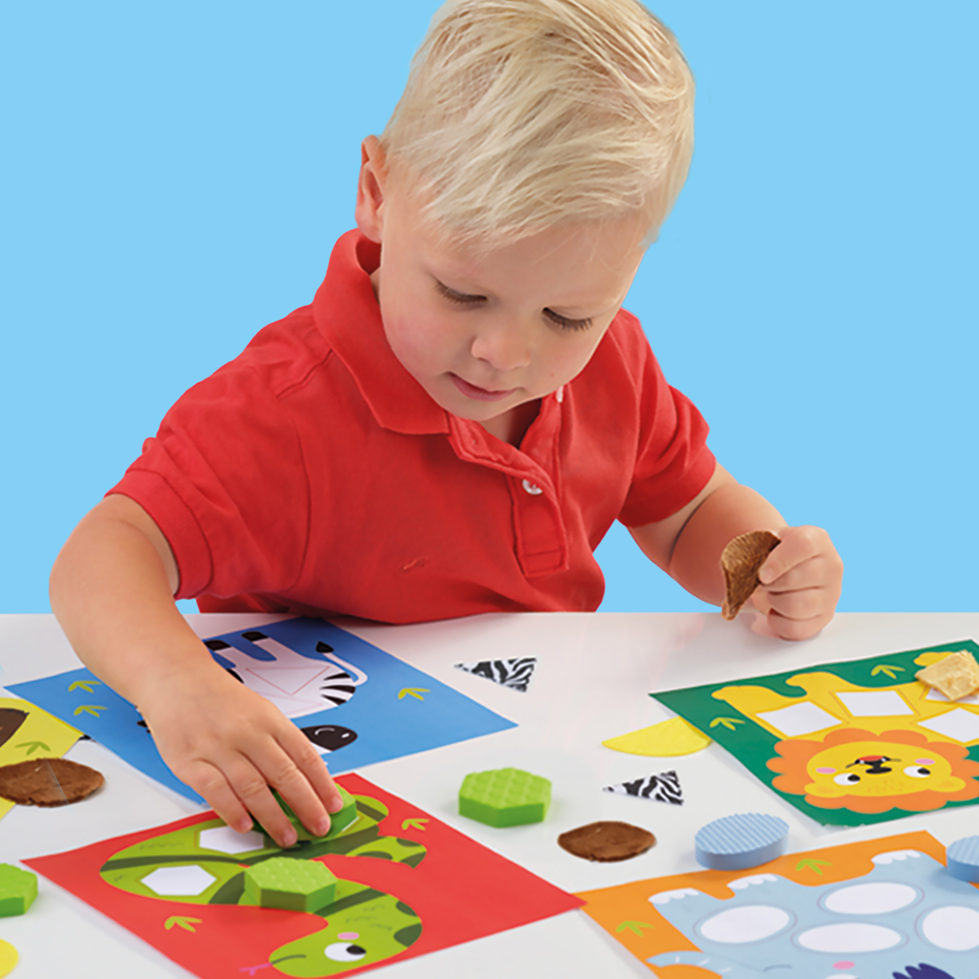 Puzzle, SES CREATIVE, Gelb – Besonderheit: zum Zuordnen der Felle und Hautpartien zu den passenden Tieren
