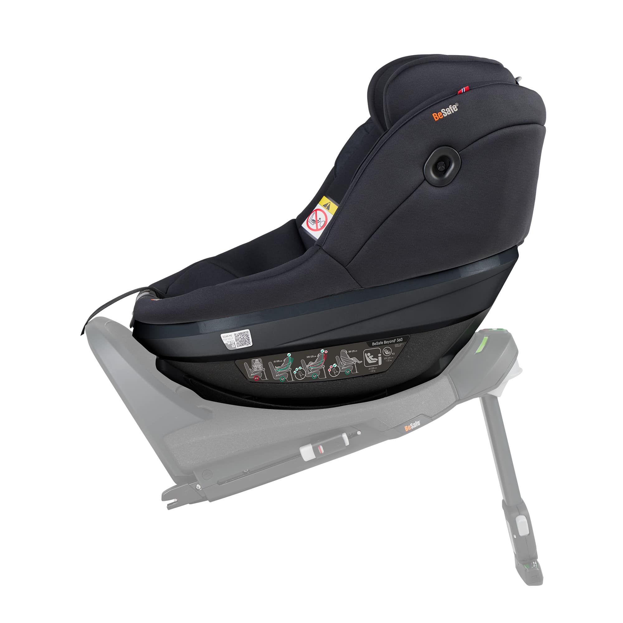 Reboarder 0-18 kg, Gruppe 0+/1, BeSafe, Schwarz – Produktansicht