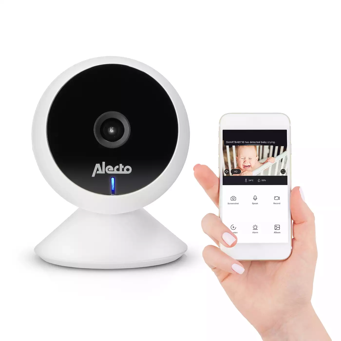 Video Babyphone, Alecto baby, Weiß – Produktansicht