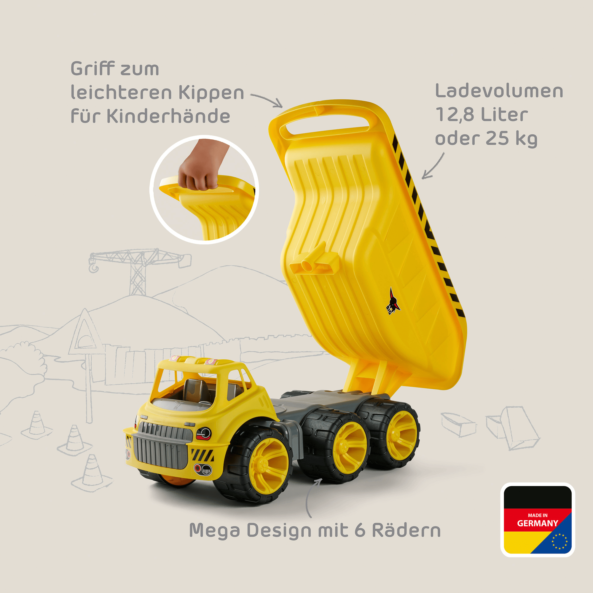 Sandspielzeug, BIG, Gelb – Produktansicht