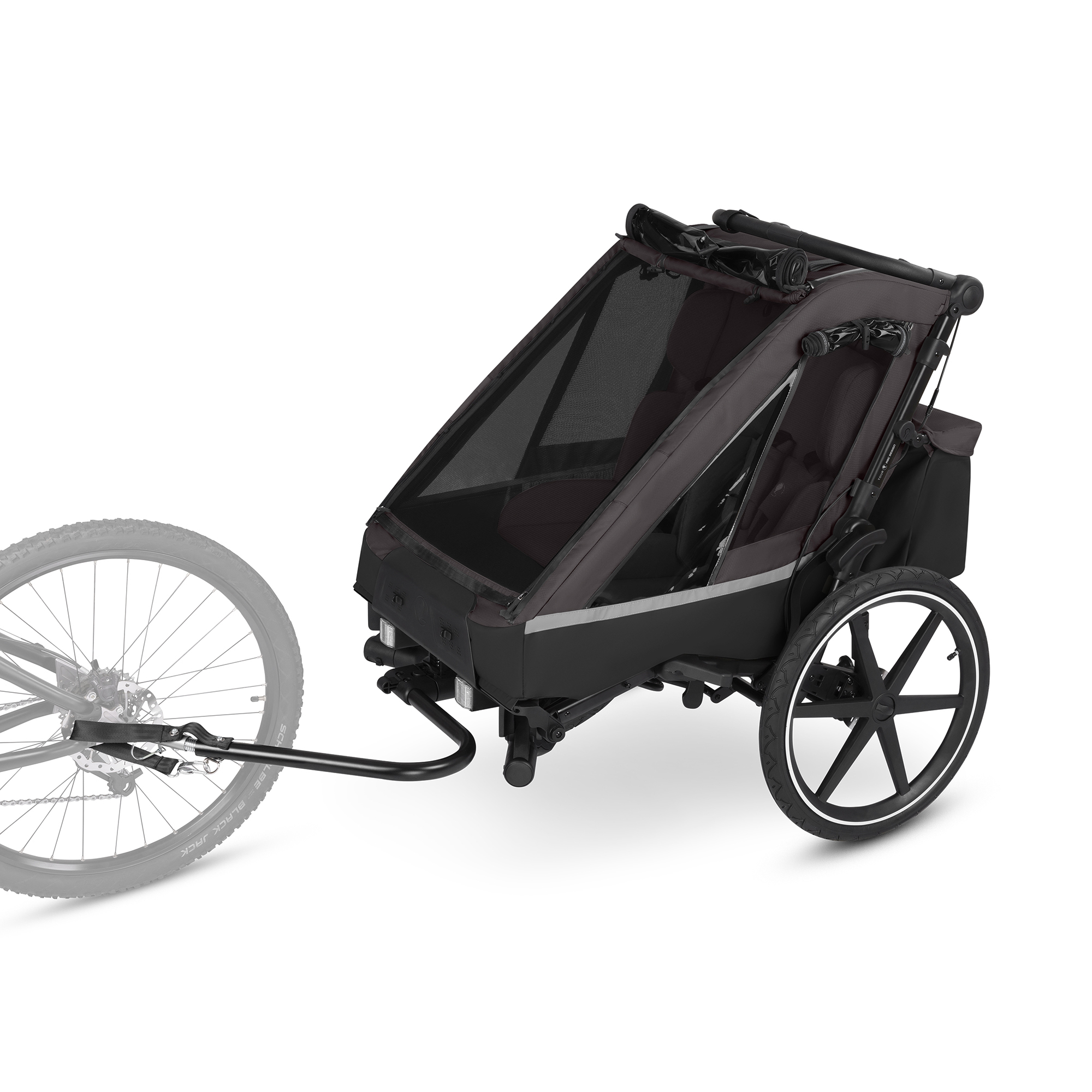 Fahrradanhänger, ABC DESIGN, Grau – Besonderheit: 3in1 Fahrradanhänger: zum Spazierengehen, Joggen & Radfahren