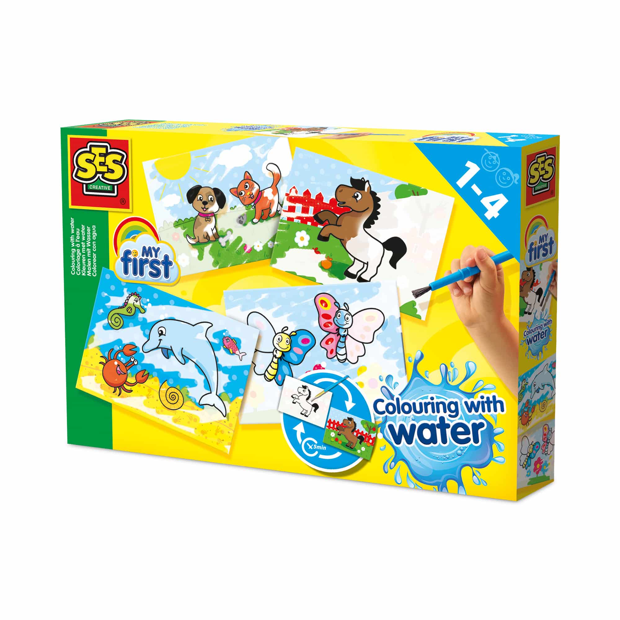 Malen & Kneten, SES CREATIVE, Gelb – Besonderheit: mit 4 Vorlagenkarten
