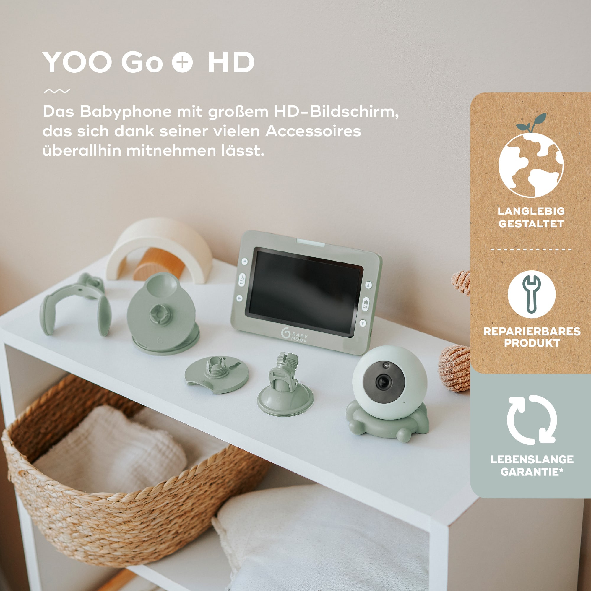 Video Babyphone, babymoov, Weiß – Produktansicht