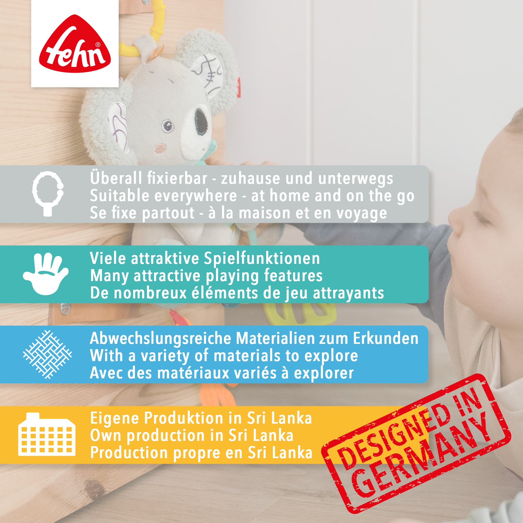 Rasseln & Greiflinge, fehn, Mehrfarbig – Produktansicht