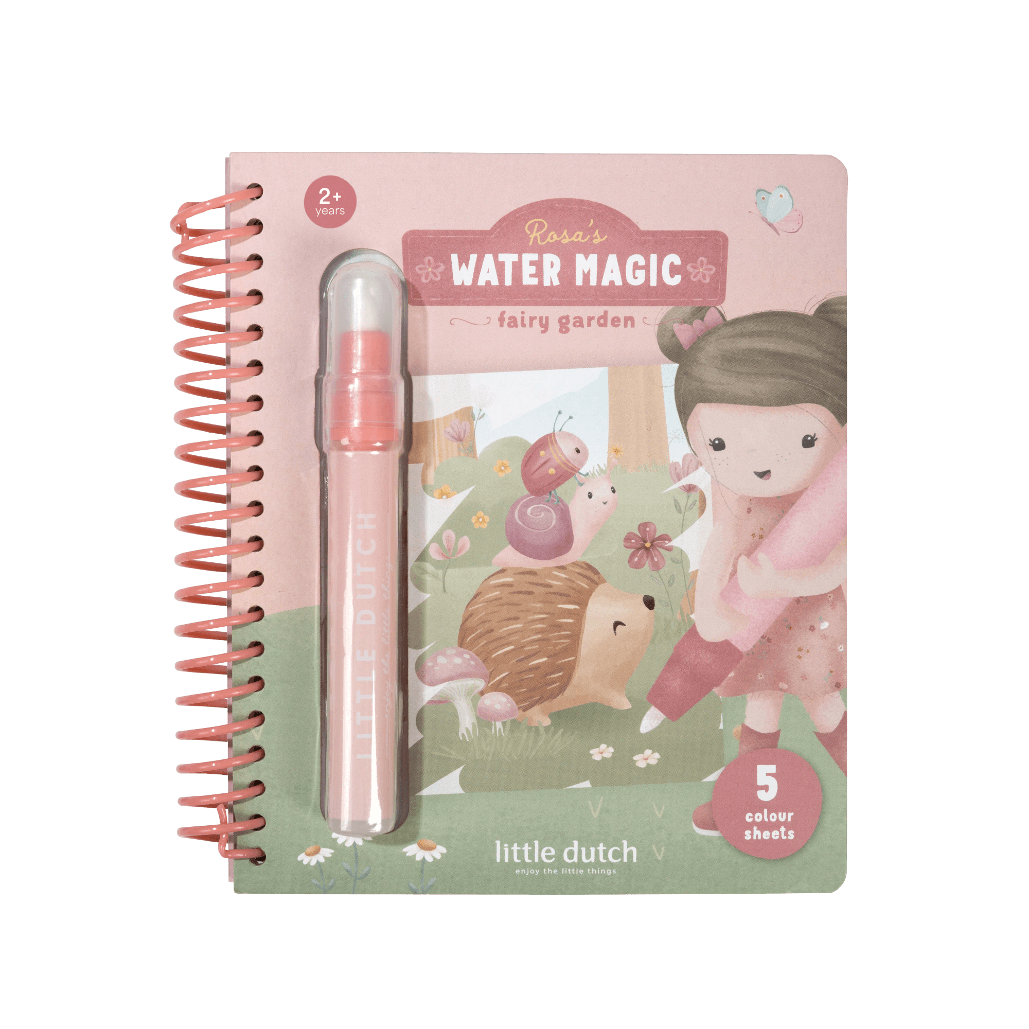 Malen & Kneten, LITTLE DUTCH, Pink – Besonderheit: mit weißen Ausmalkarten & Stift, der mit Wasser gefüllt wird