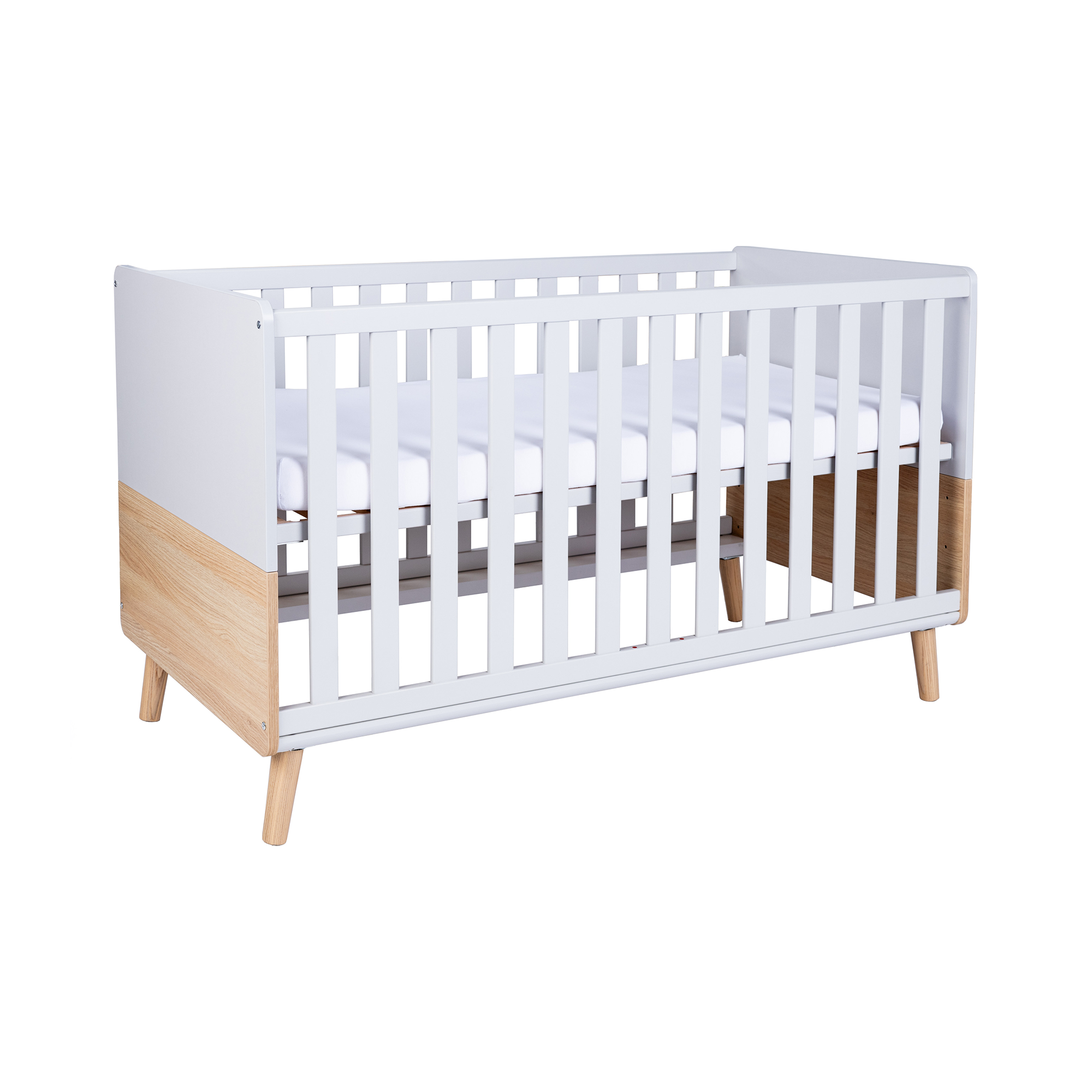 Babyzimmer Sets, Arthur Berndt, Grau – Besonderheit: Set bestehend aus einem Kinderbett, einer Wickelkommode und Kommodenfüßen