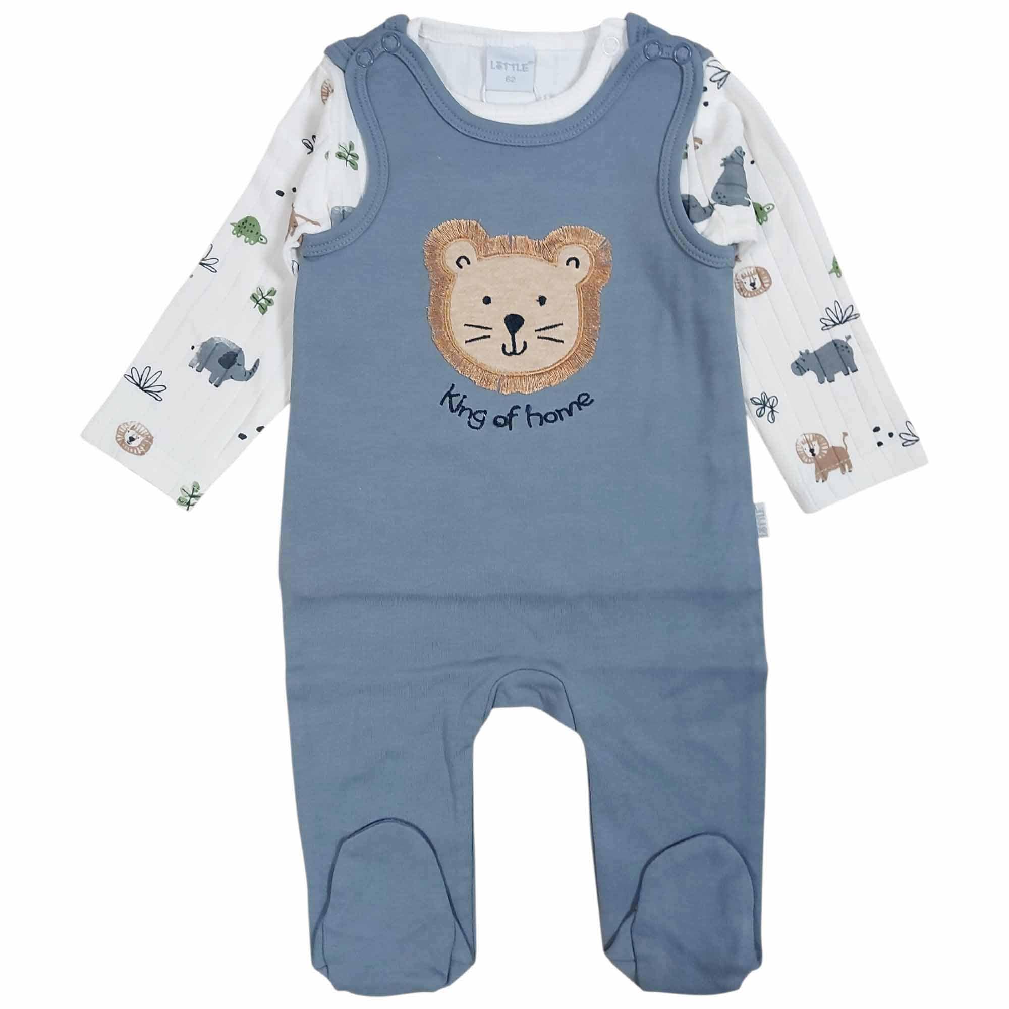 Strampler, LITTLE, Blau – Besonderheit: Set bestehend aus Strampler und Langarmshirt