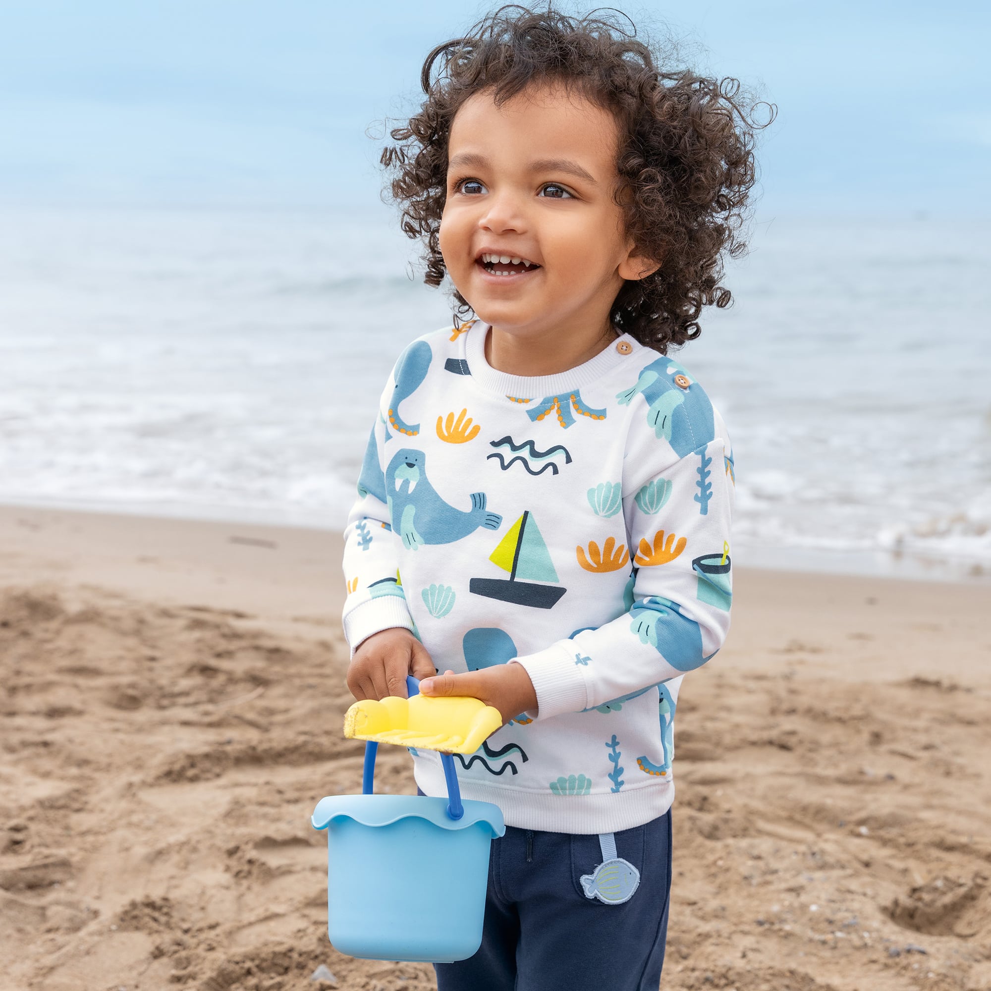 Pullover & Sweatshirts, blue seven, Blau – Besonderheit: aus 100% Baumwolle