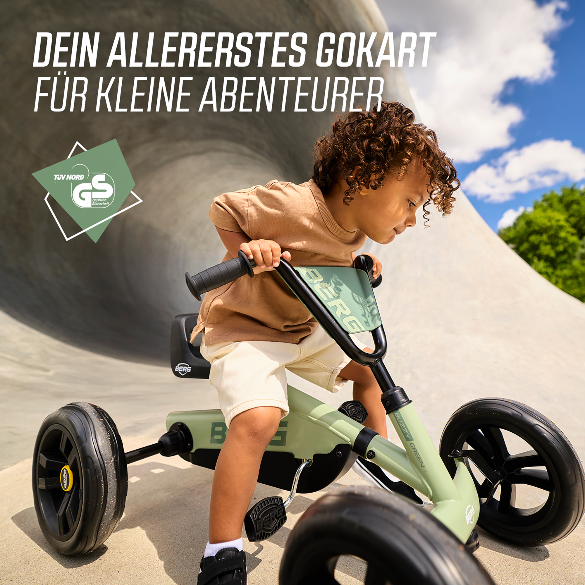 Kinderfahrzeuge, BERG, Grün – Besonderheit: verstellbarer Sitz