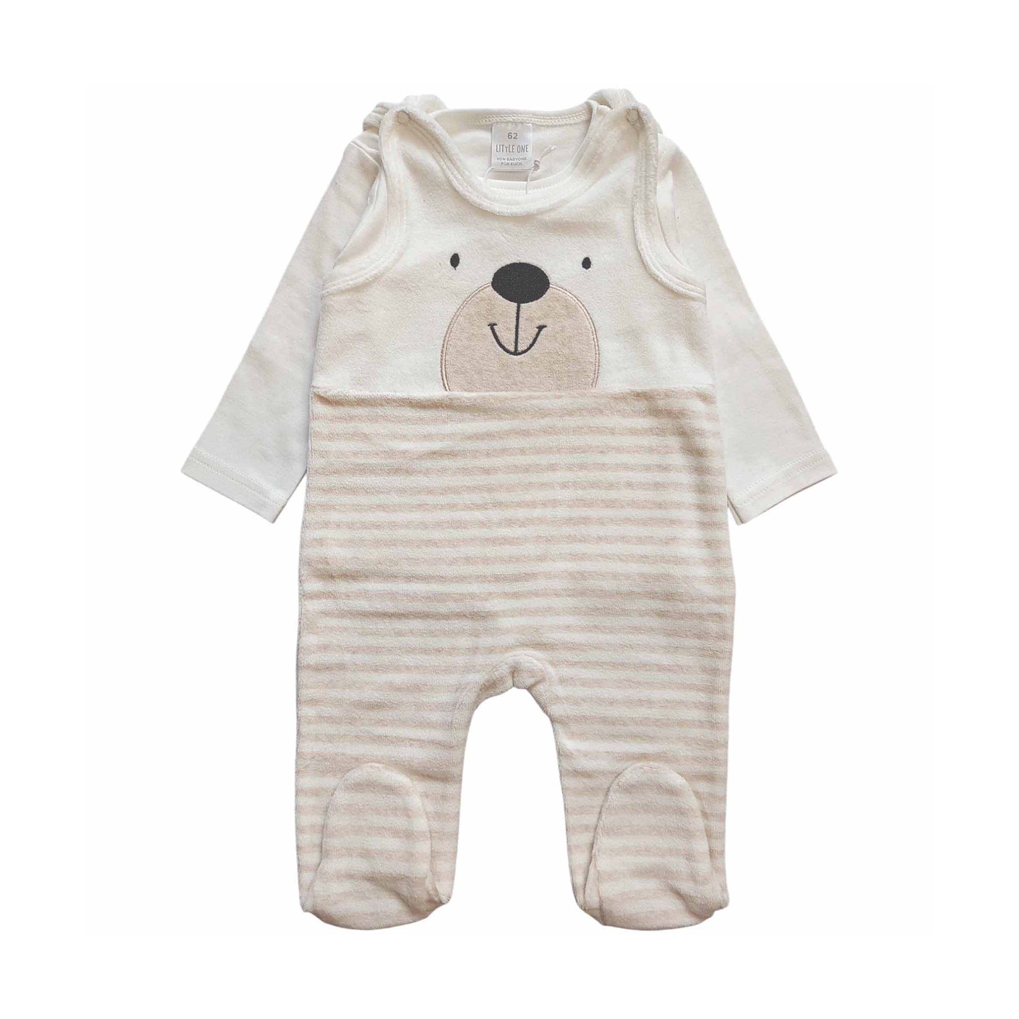 Strampler, LITTLE ONE, Beige – Besonderheit: Set bestehend aus Strampler und Langarmshirt
