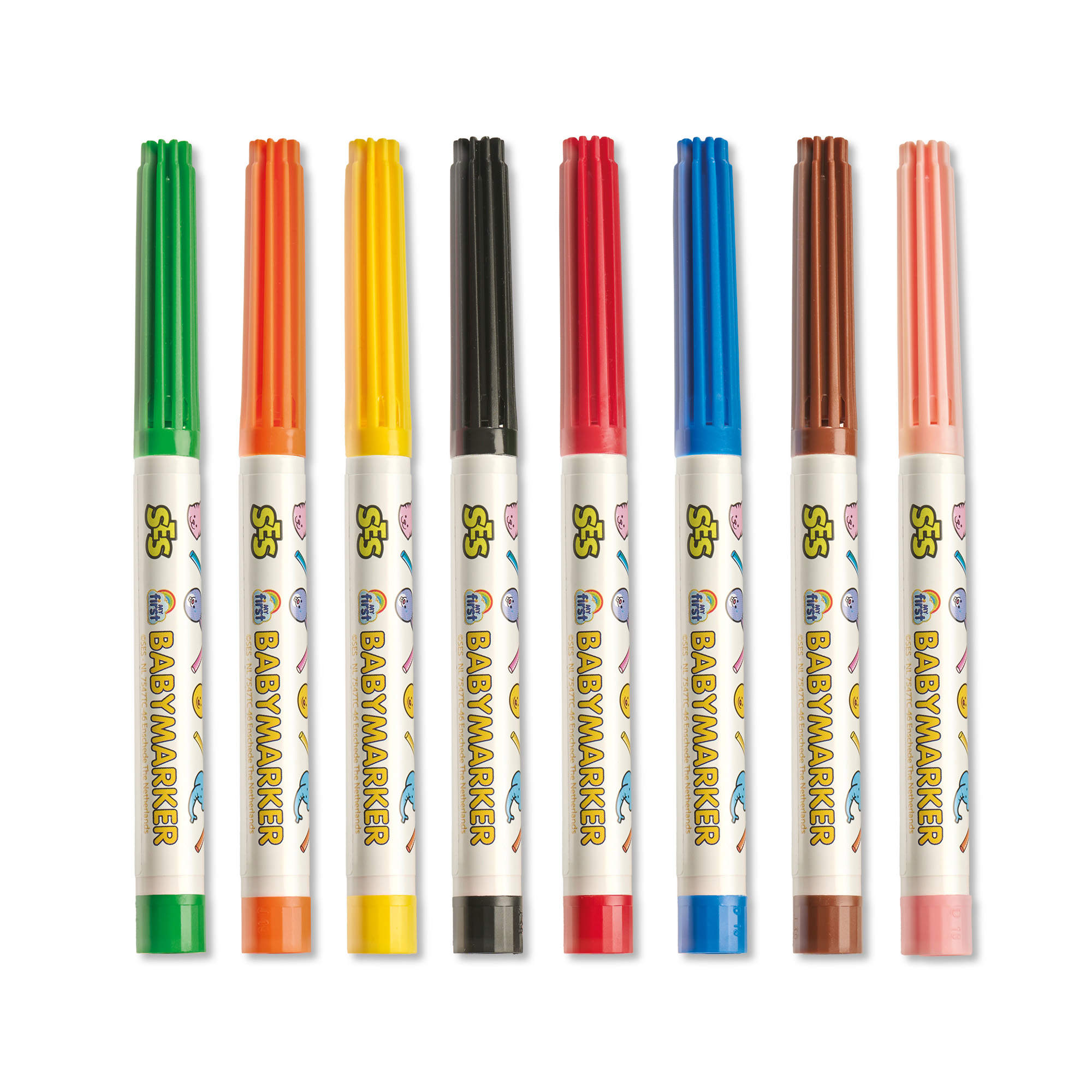 Malen & Kneten, SES CREATIVE, Weiß – Besonderheit: 8 Stifte in den Farben Gelb, Orange, Rosa, Rot, Blau, Grün, Braun und Schwarz
