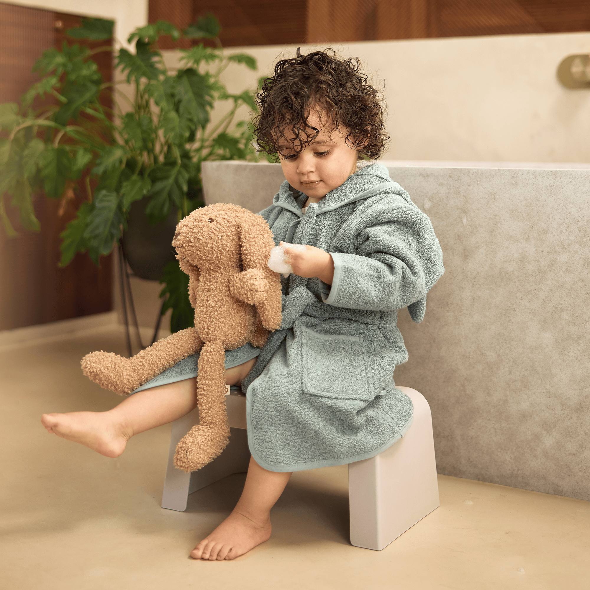 Kuscheltiere Hasen, jollein, Braun – Besonderheit: aus weichem Bouclé-Stoff