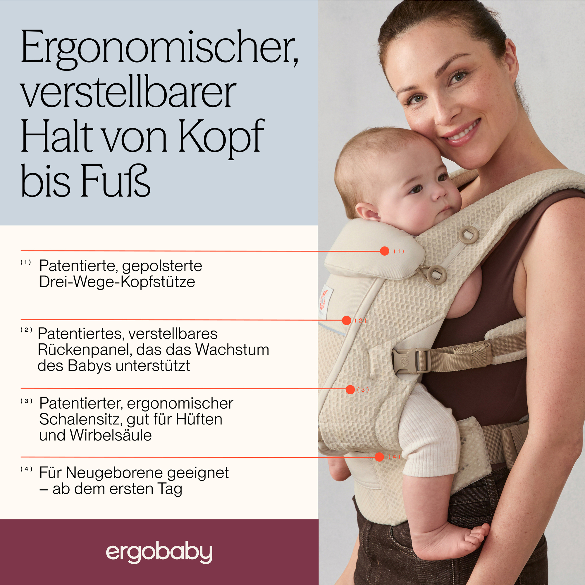 Babytragen, ERGObaby, Schwarz – Produktansicht