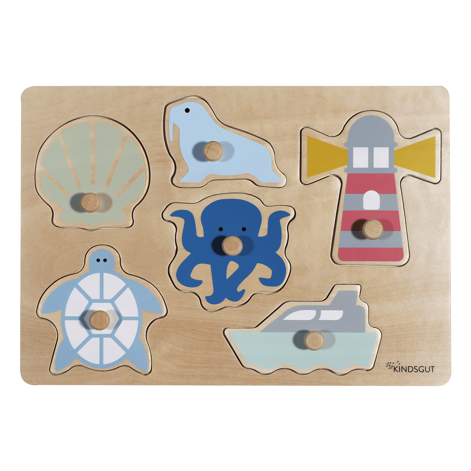 Steckpuzzle Ozean KINDSGUT Braun 2000584272402 1