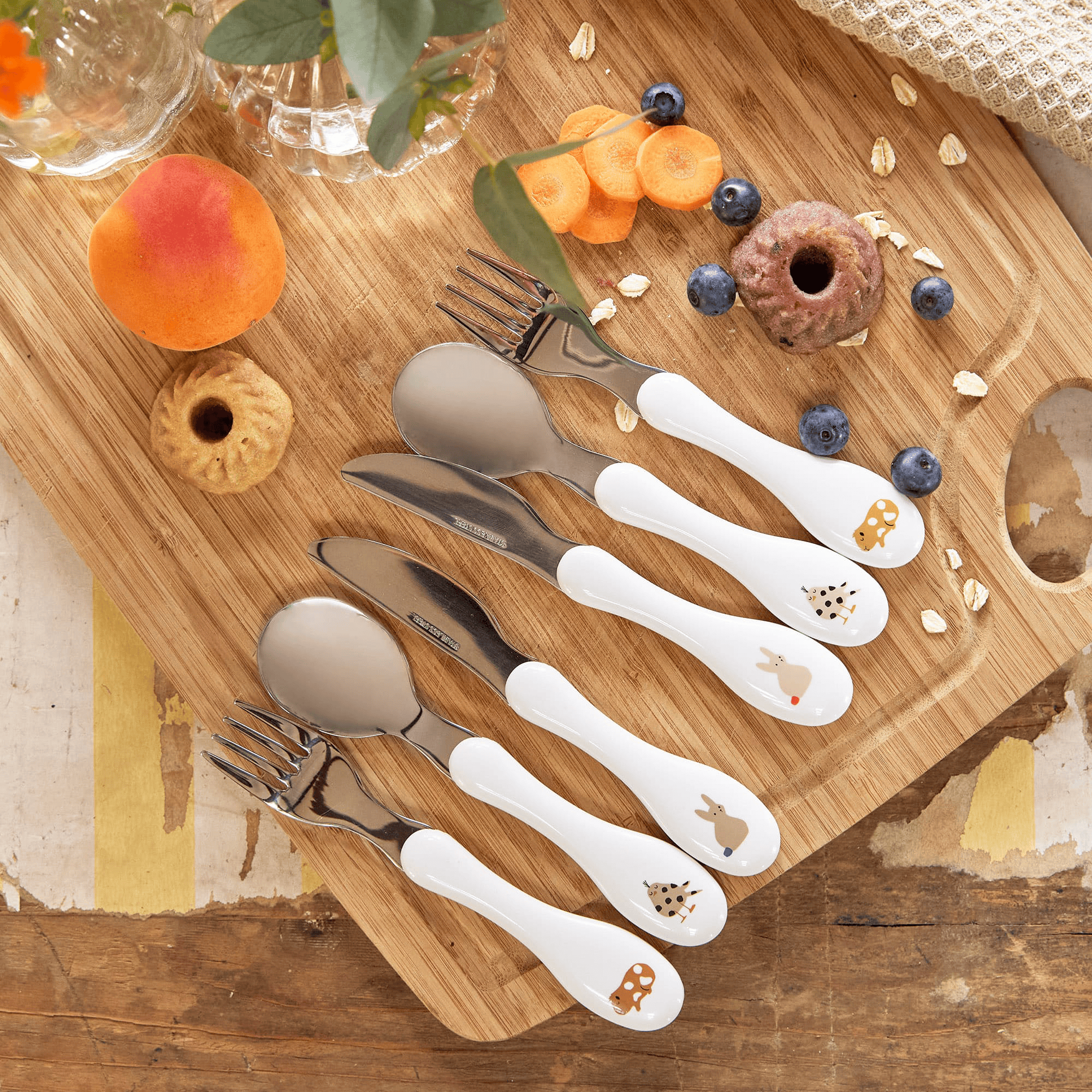 Kinderbesteck, LÄSSIG, Mehrfarbig – Produktansicht