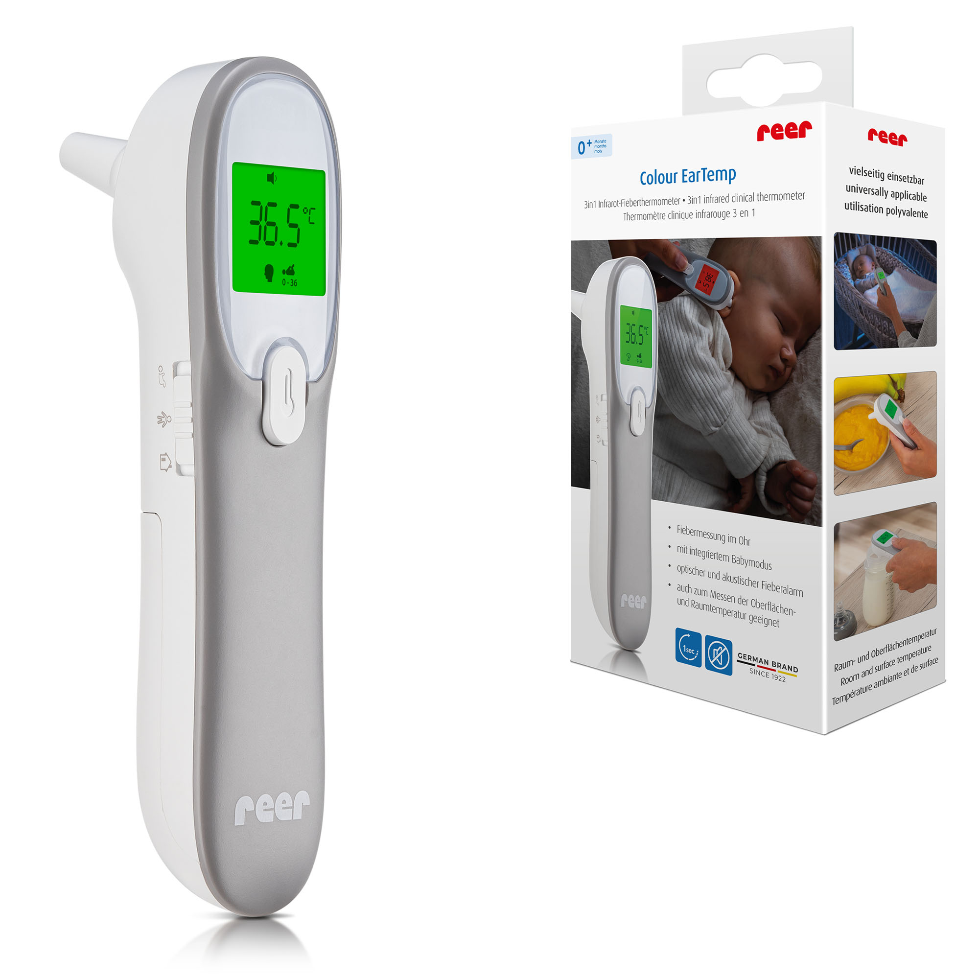 Fieberthermometer, reer, Weiß – Besonderheit: mit Infrarot-Technologie (Messzeit ca. 1 Sekunde)
