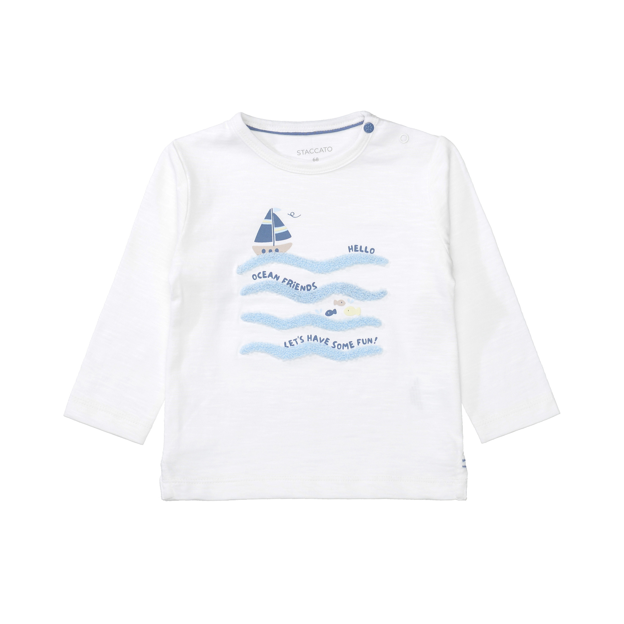 Langarmshirts, STACCATO, Weiß – Besonderheit: aus 100% Baumwolle