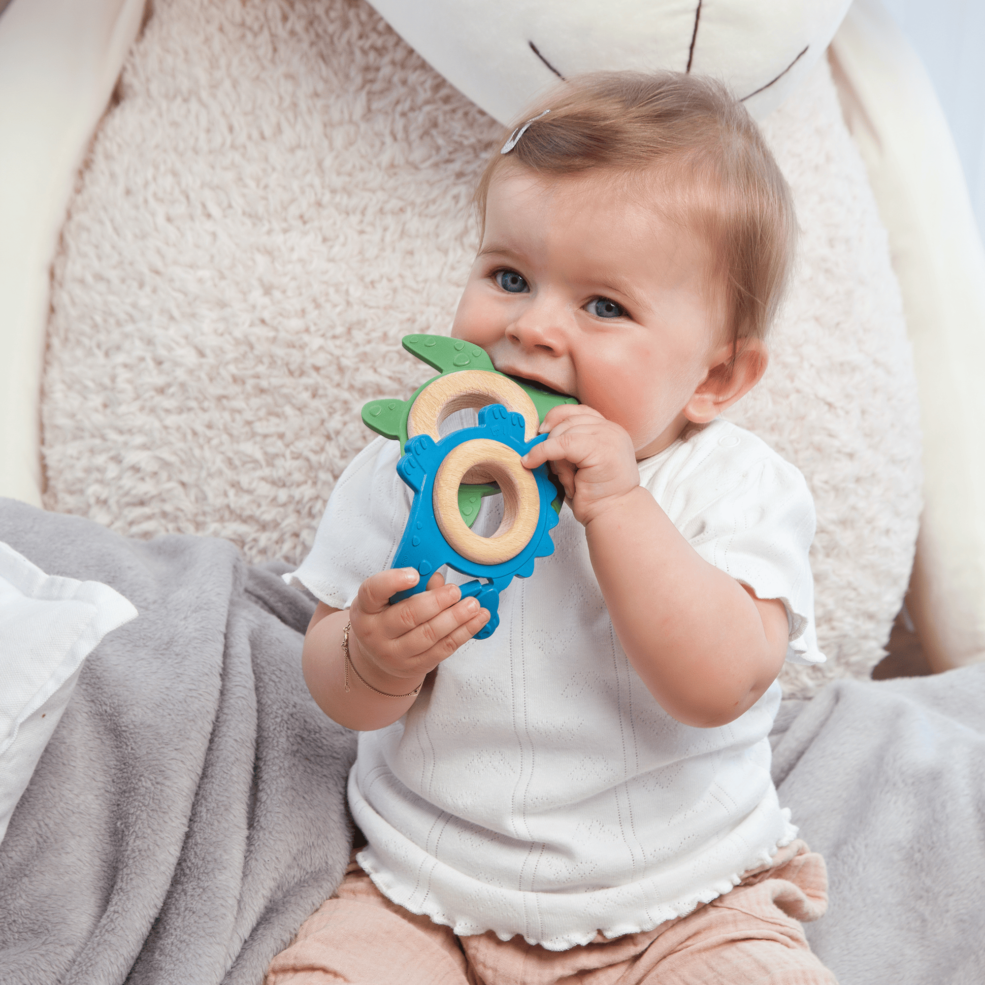 Beißringe, GRÜNSPECHT, Blau – Produktansicht