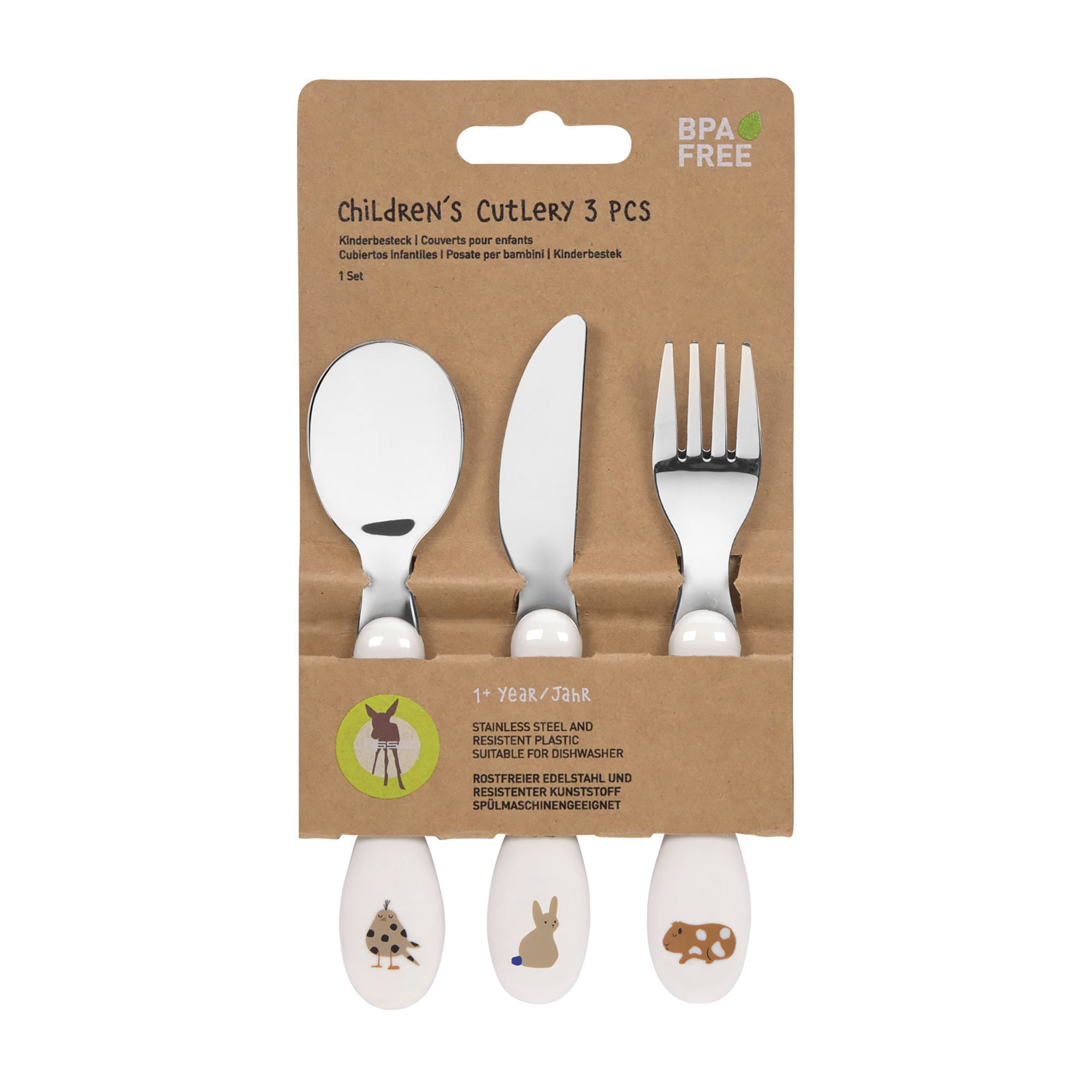 Kinderbesteck, LÄSSIG, Mehrfarbig – Produktansicht