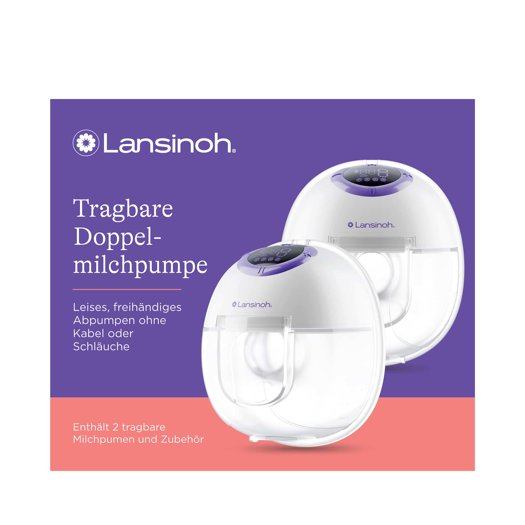 Hands Free Milchpumpen, Lansinoh, Weiß – Produktansicht