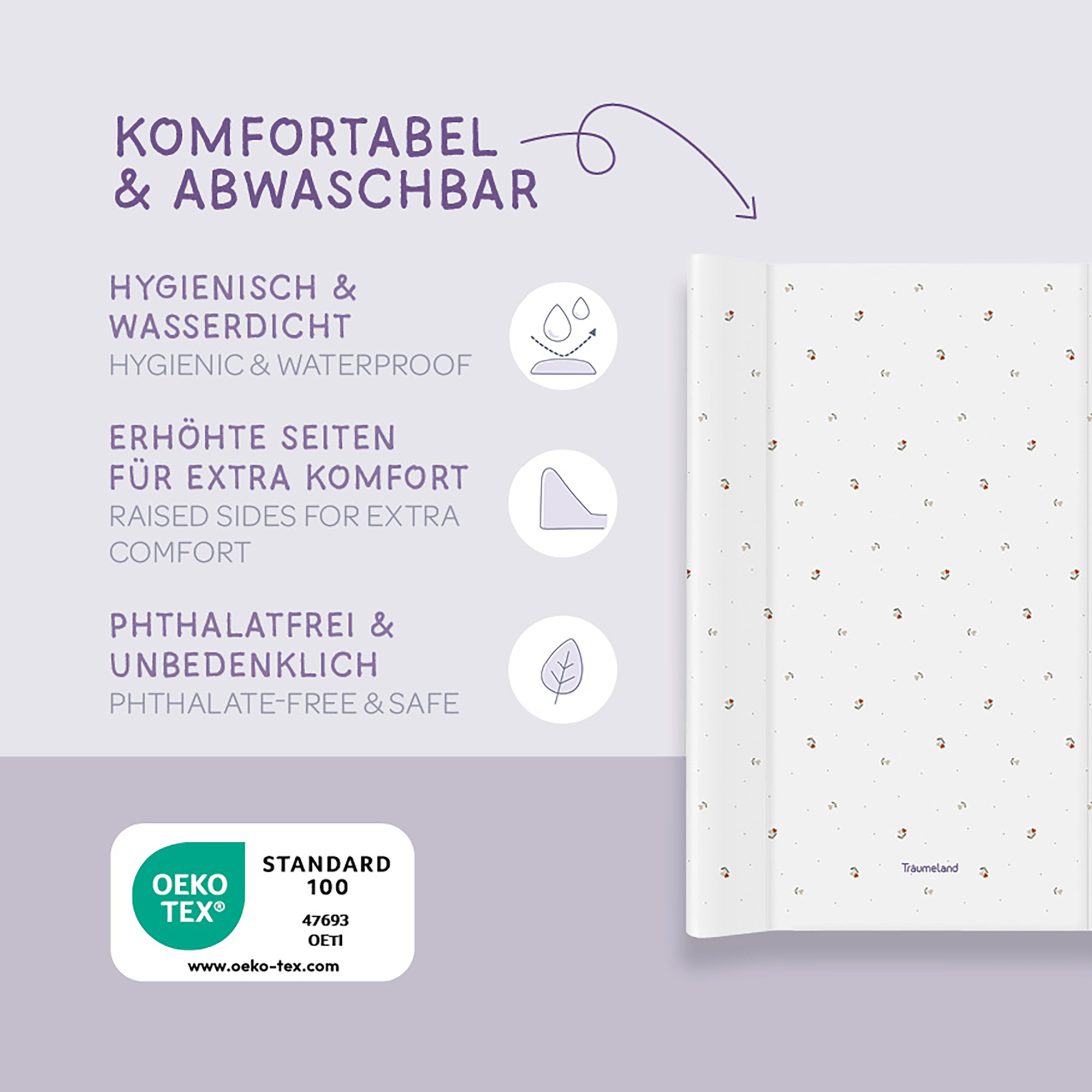 Wickelunterlagen, Träumeland, Weiß – Produktansicht