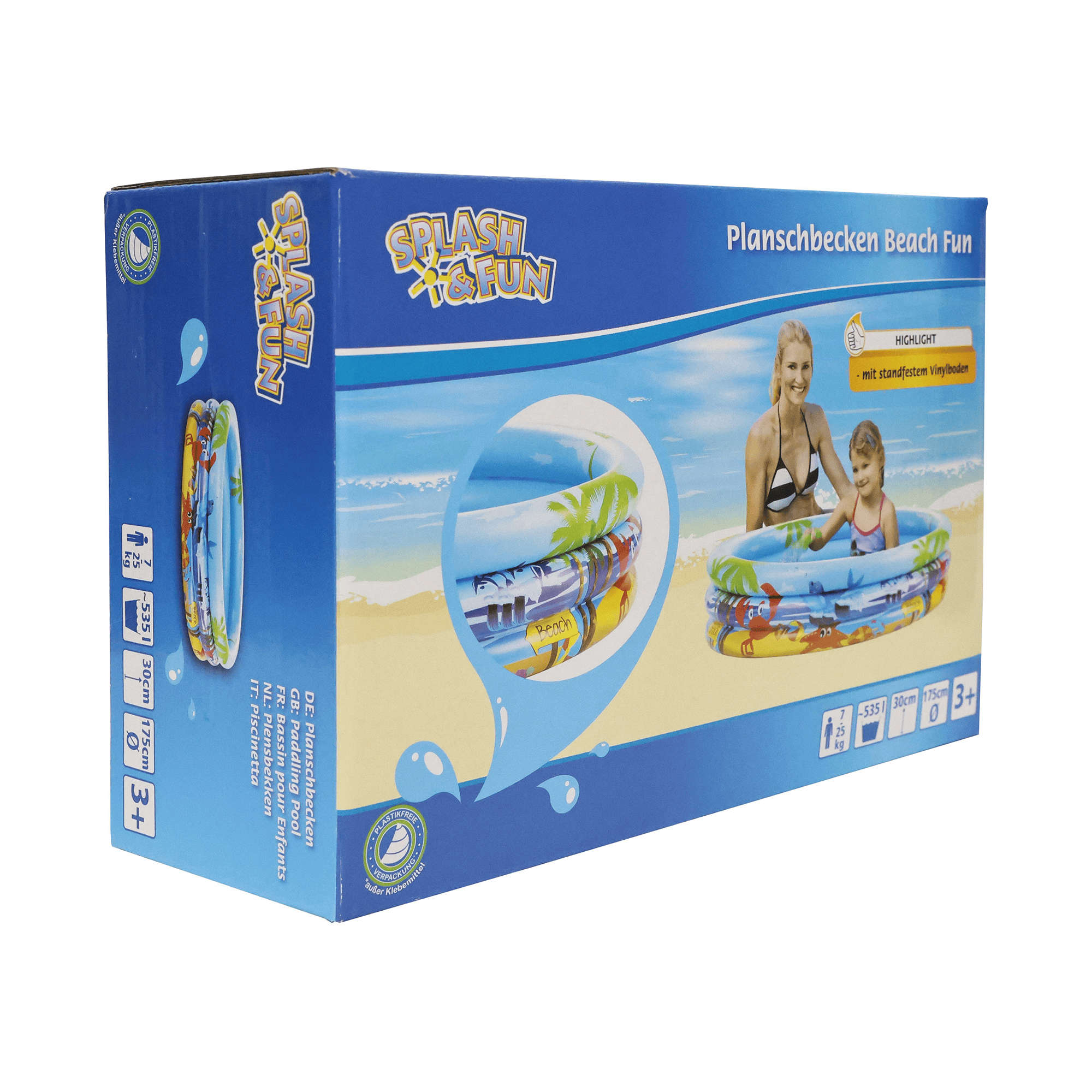 Planschbecken & Zubehör, SPLASH & FUN, Blau – Besonderheit: Durchmesser ca. 175 cm