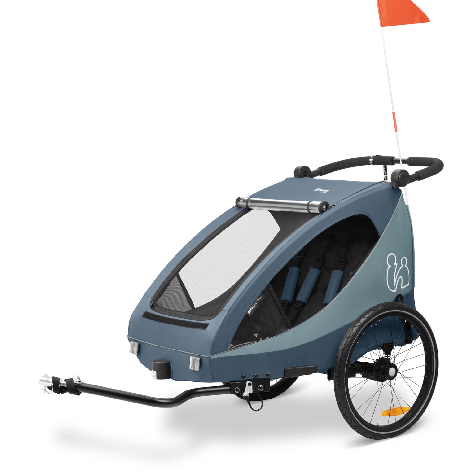 Fahrradanhänger, hauck, Blau – Besonderheit: 2in1 Fahrradanhänger/Buggy für ein bis zwei Kinder 