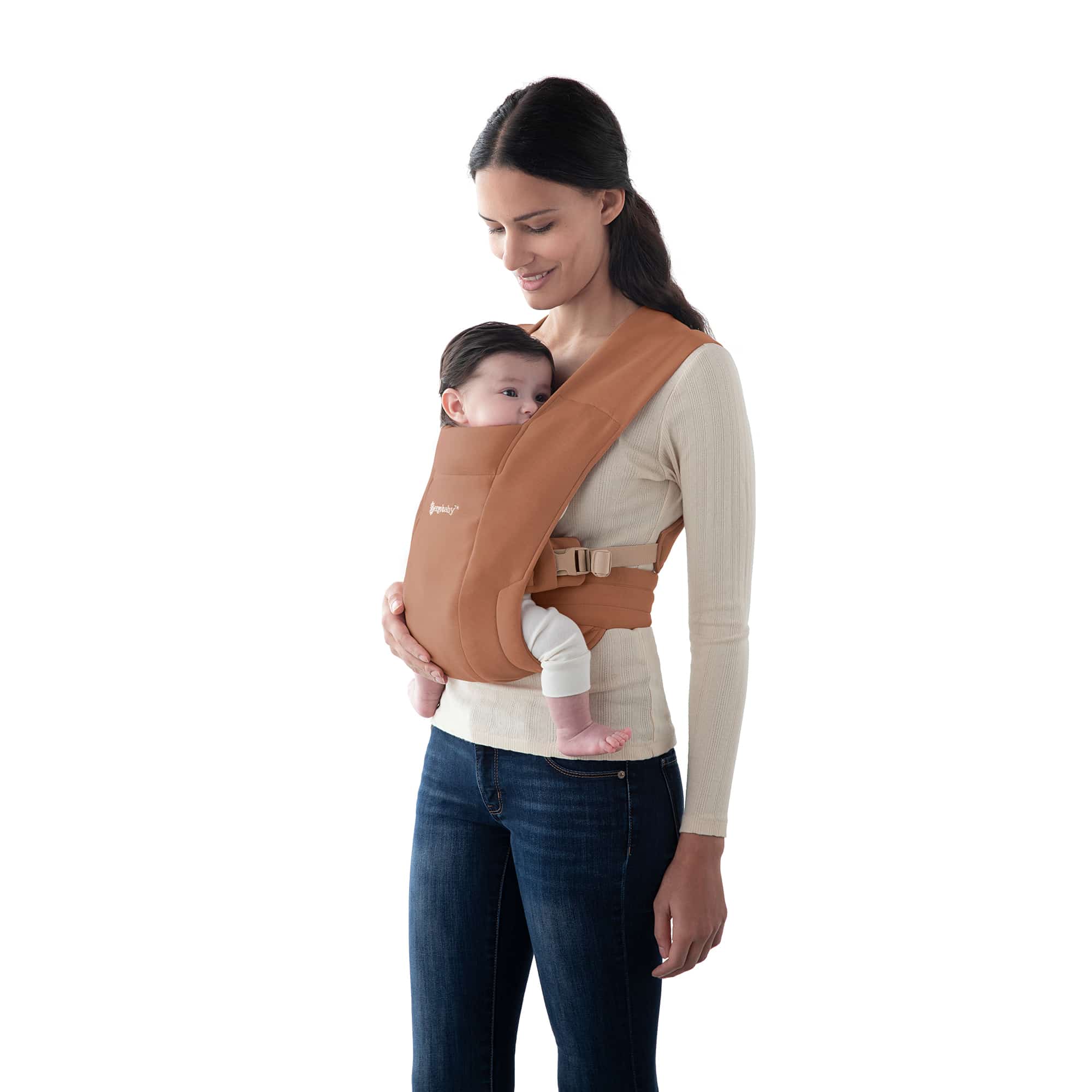 Fullbuckle Tragen, ERGObaby, Braun – Besonderheit: einfach gestaltete, neugeborenentaugliche Trage – kein Binden erforderlich